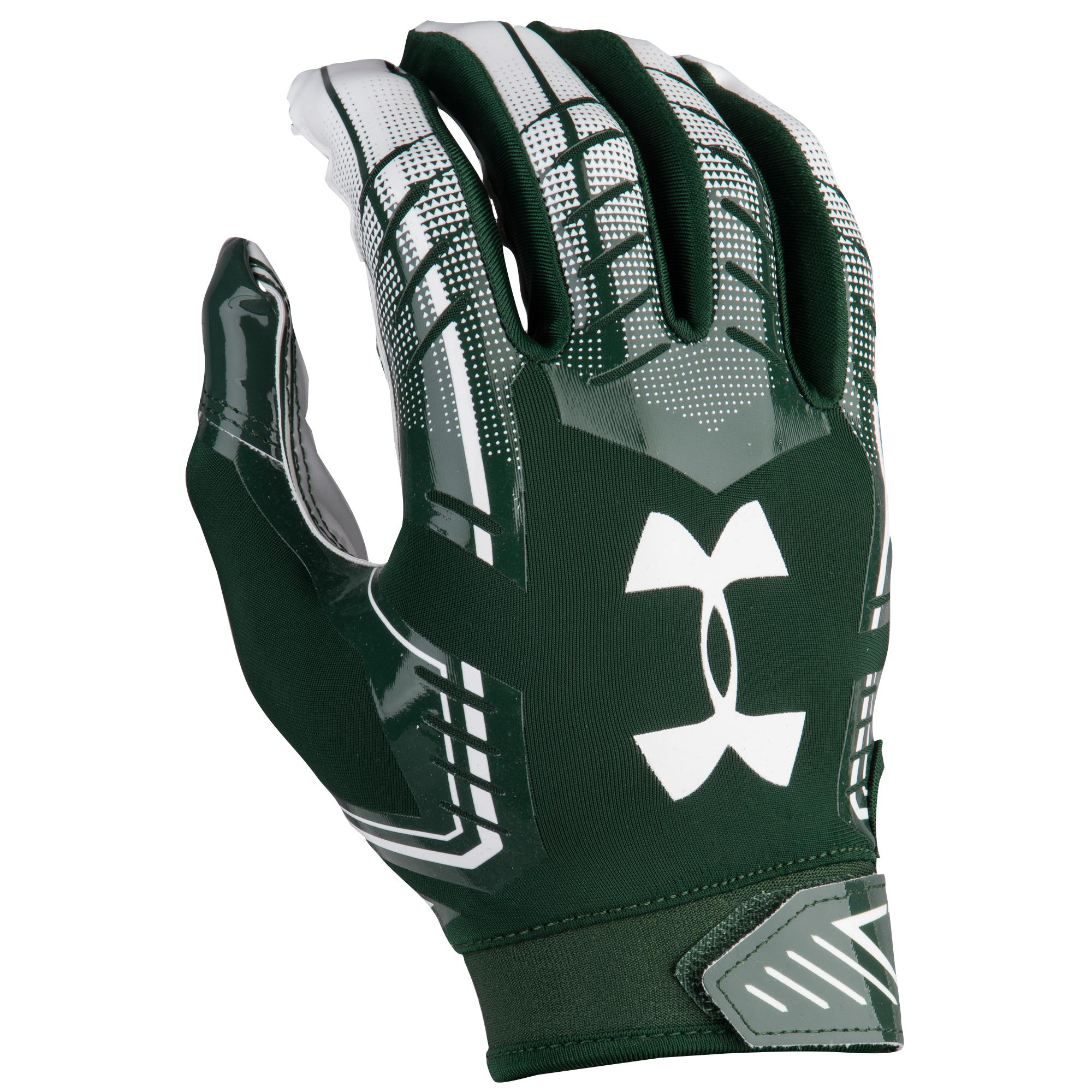 green and white football gloves