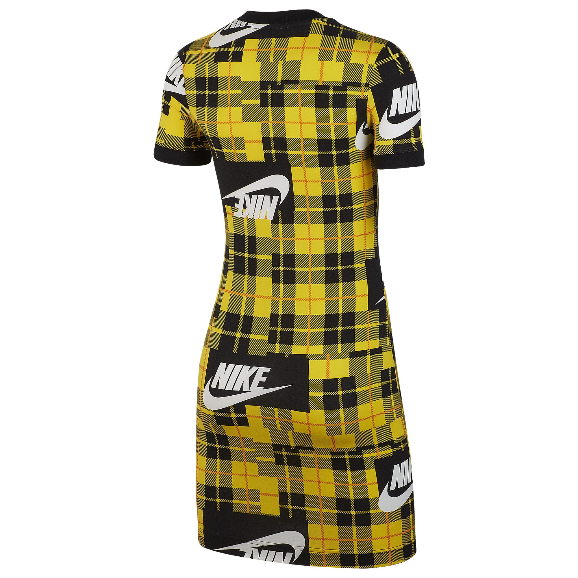 Nike Plaid Bodycon Dress in Yellow | Lyst