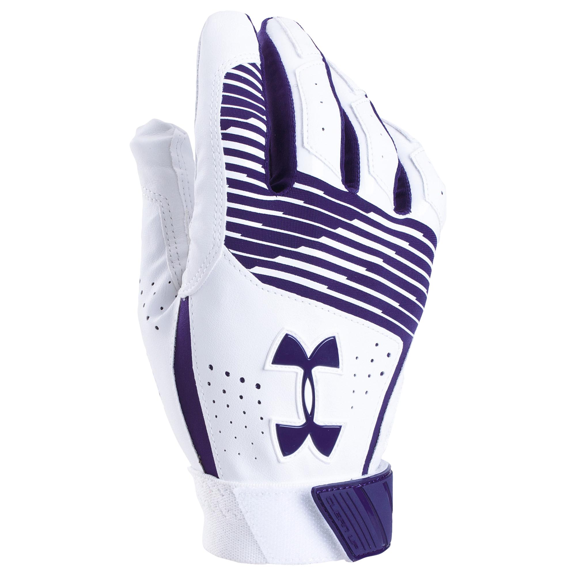 purple under armour football gloves