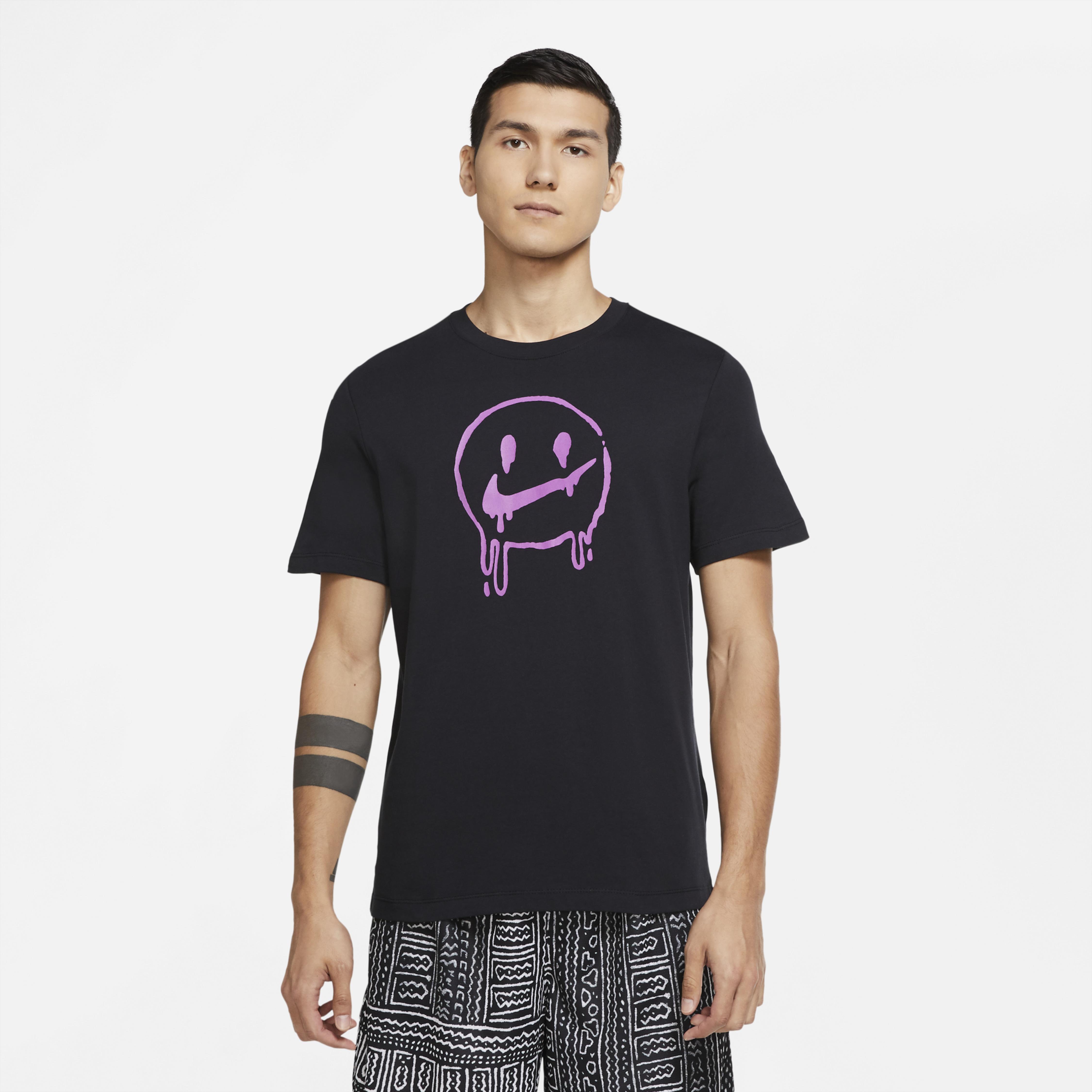 Nike Cotton Swoosh Smile T-shirt in Black/Yellow (Black) for Men - Lyst