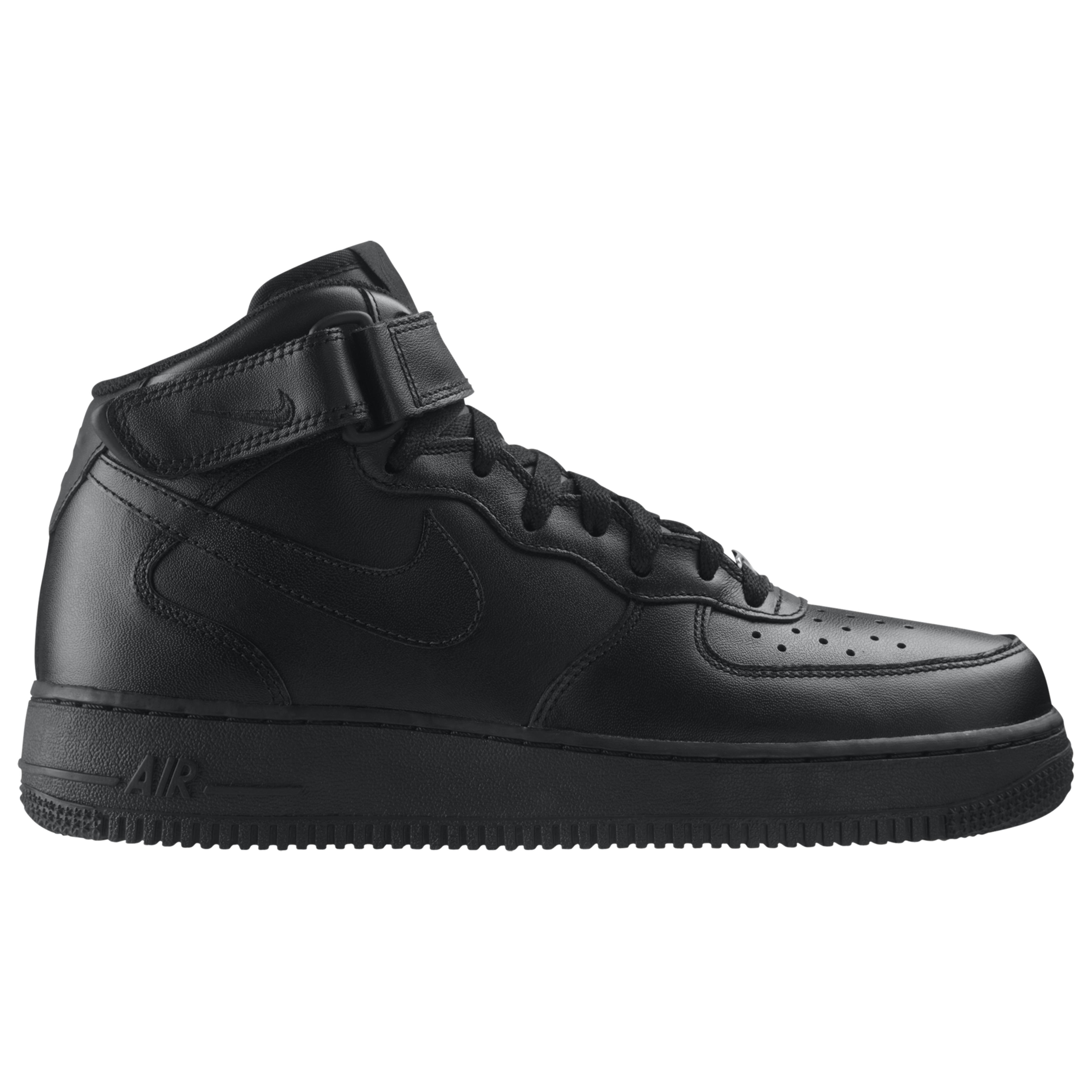 Nike Leather Air Force 1 Mid Shoes in Black/Black (Black) for Men - Lyst