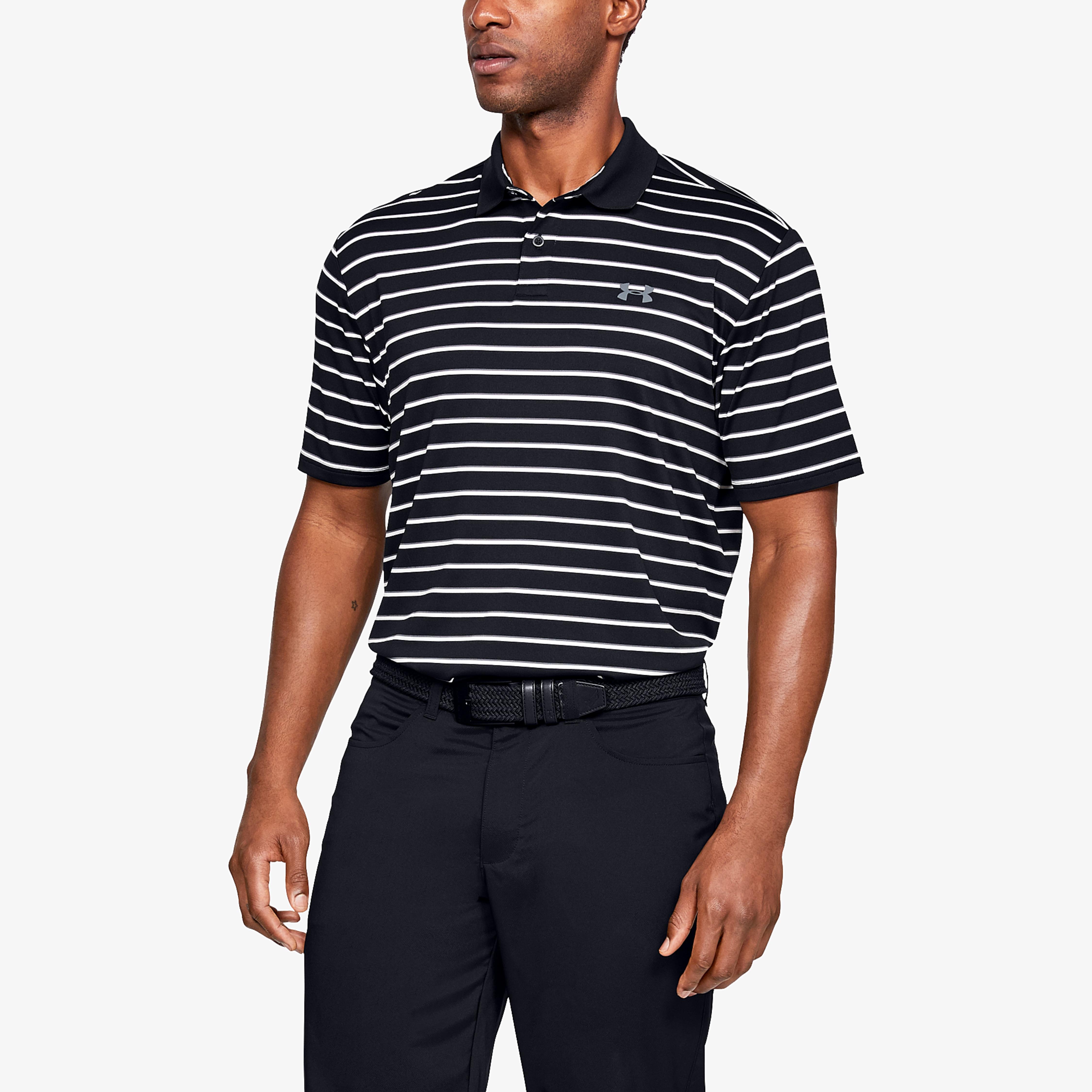 men's under armour striped performance 2.0 golf polo