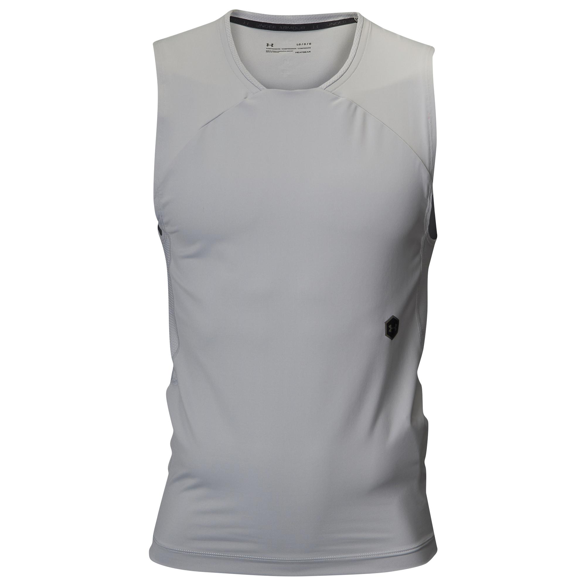 Under Armour Synthetic Rush Compression Sleeveless Tshirt in Gray for