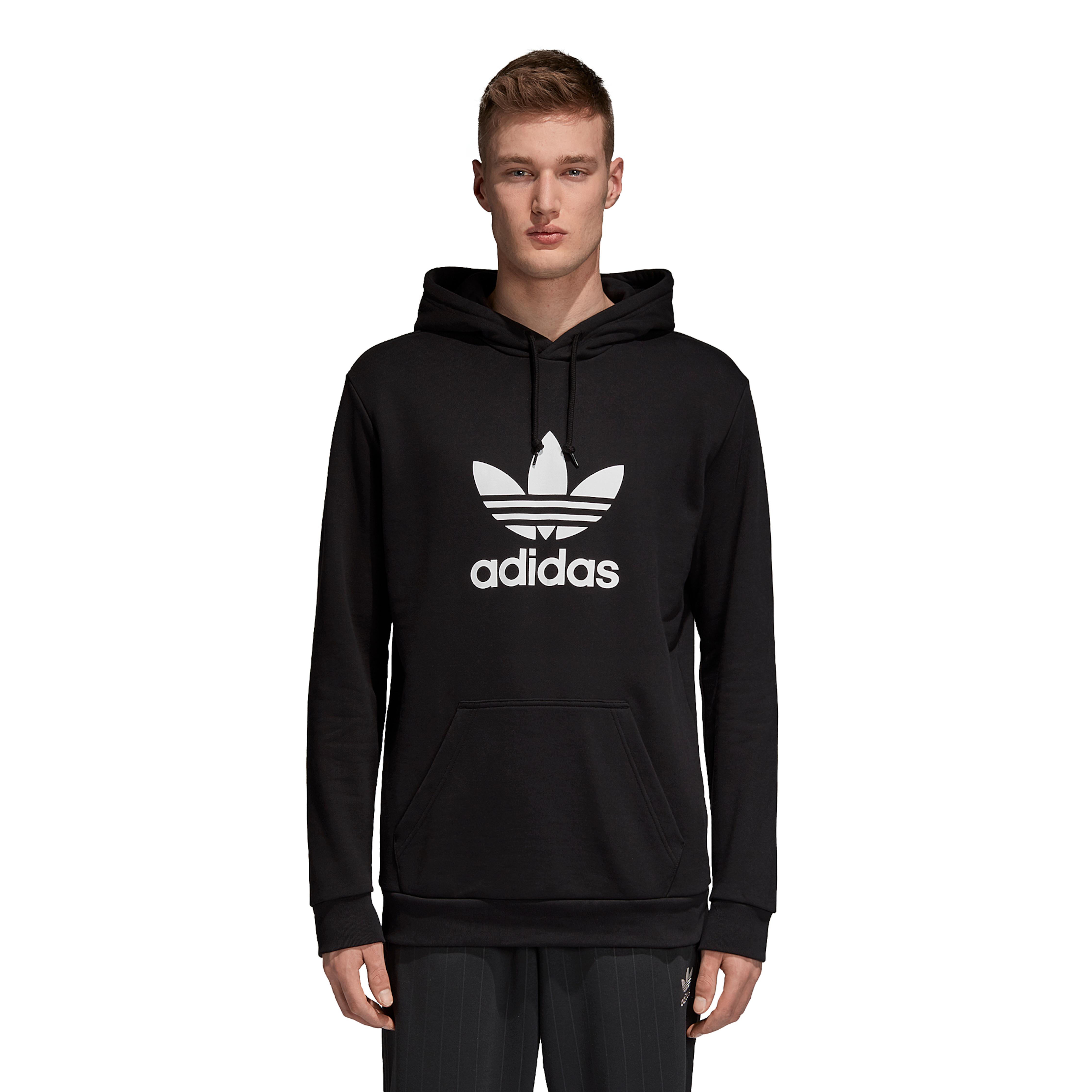 adidas originals mens classic trefoil full zip hoodie black