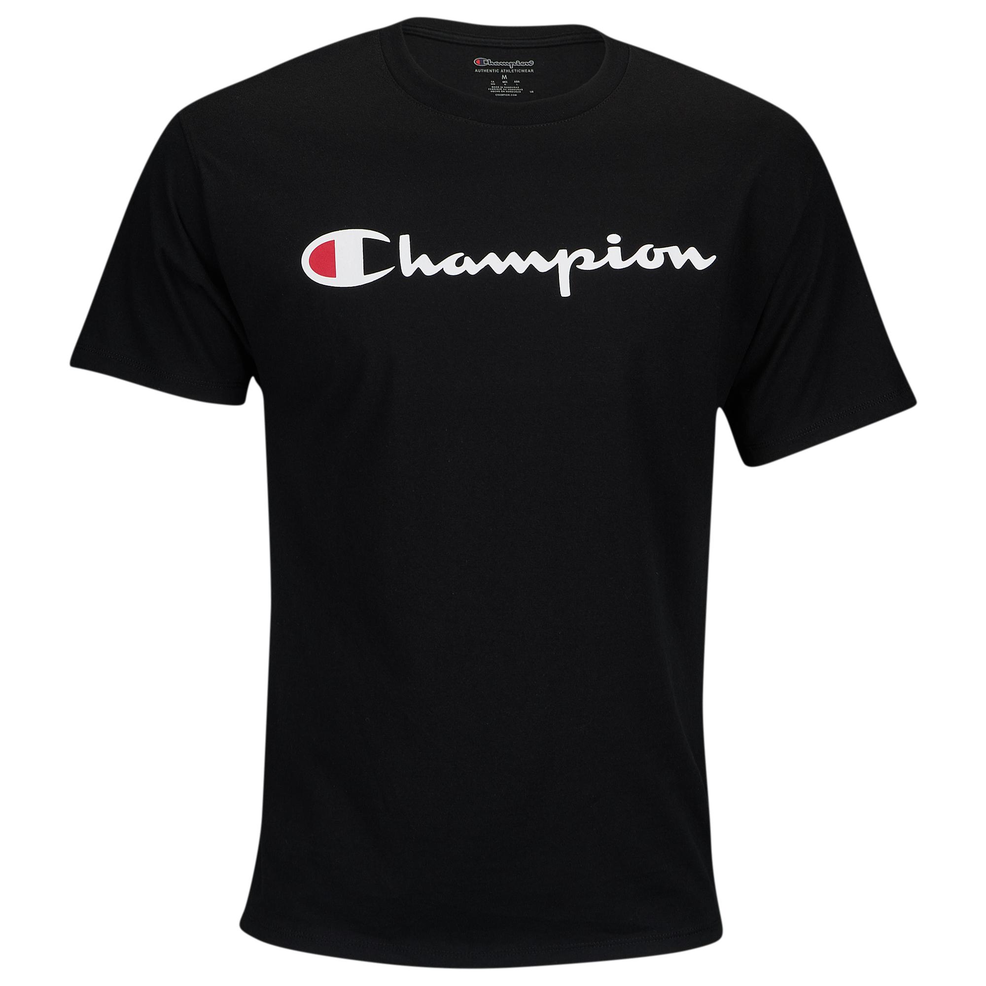 Champion Black Gym Logo T-shirt in Black for Men - Save 44% - Lyst