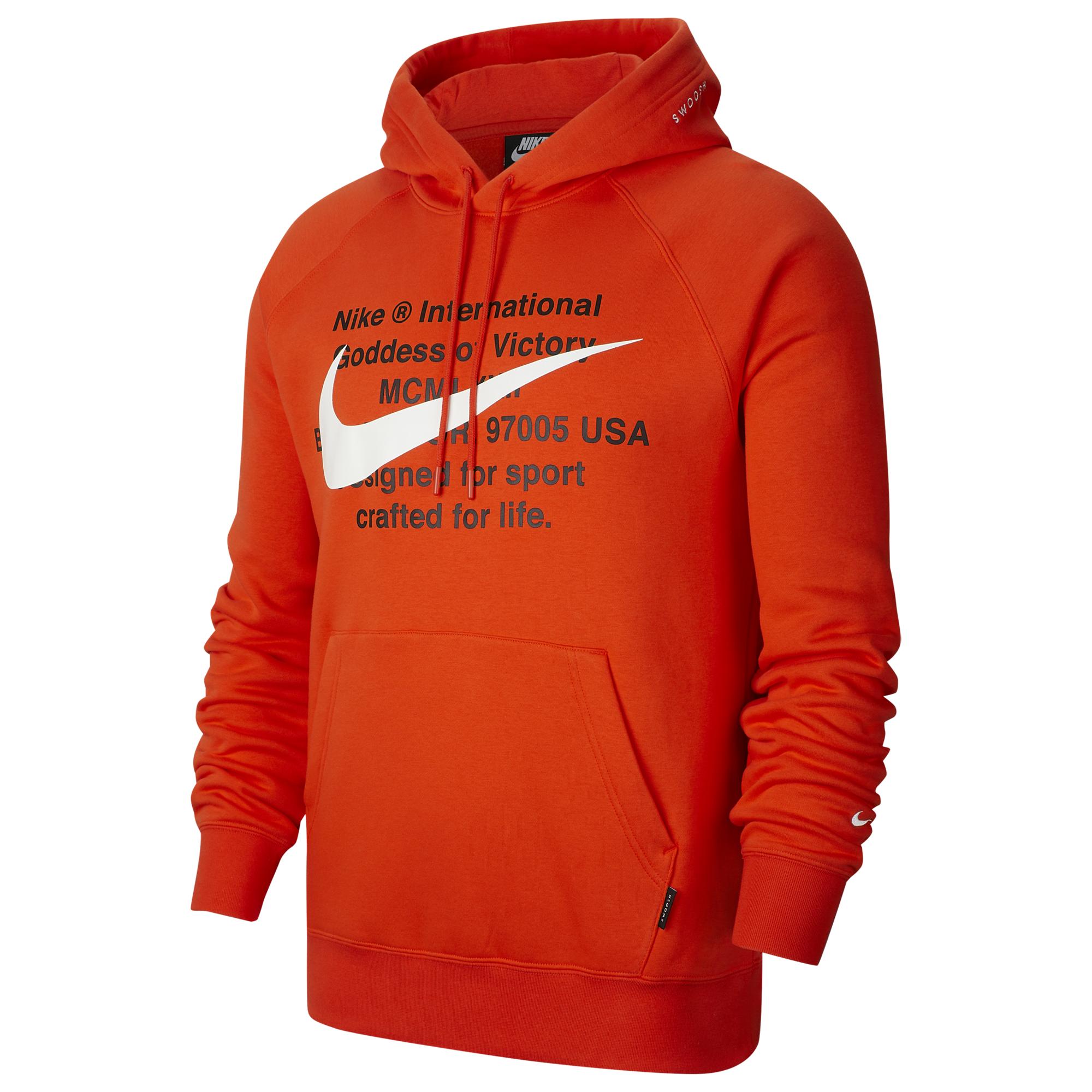nike swoosh orange hoodie