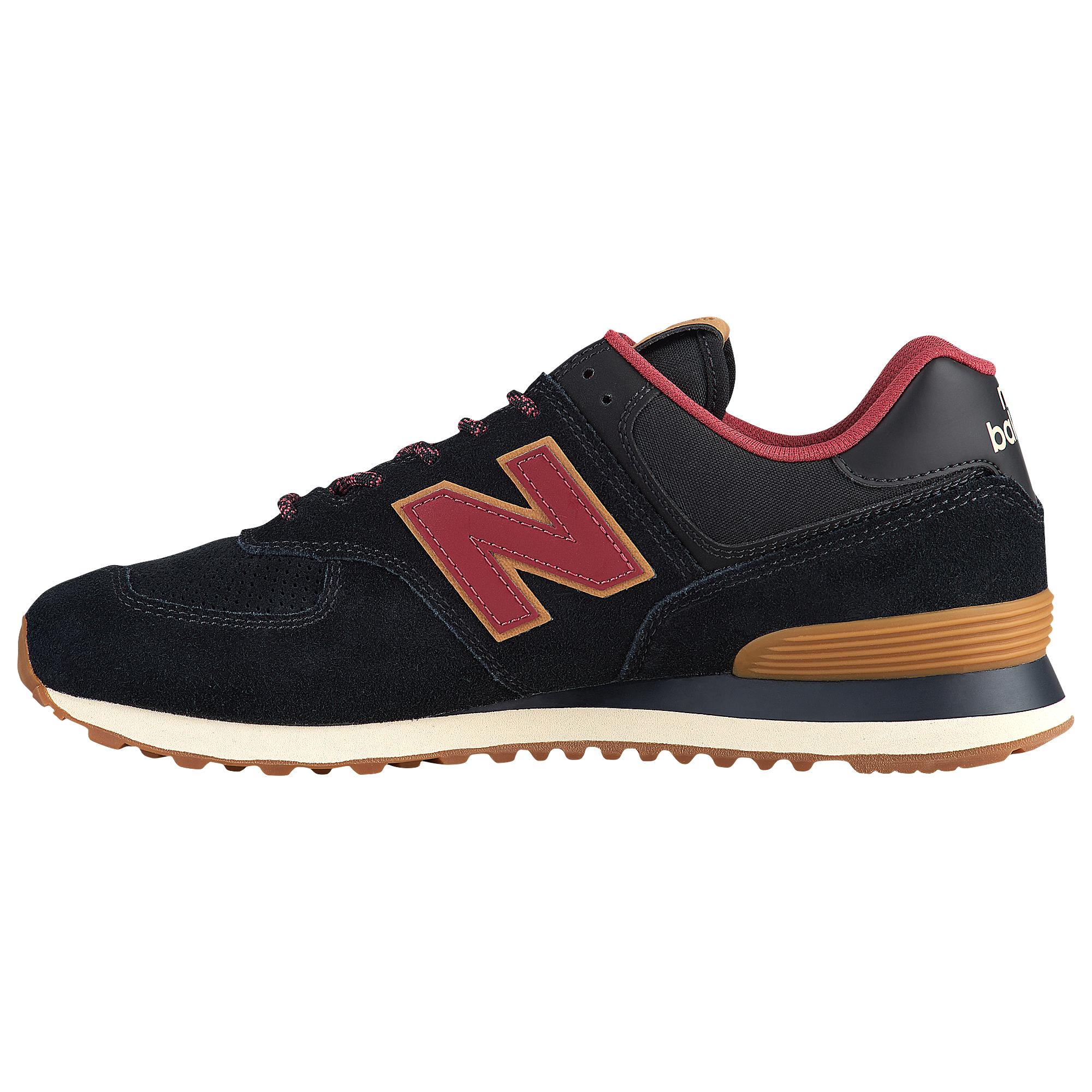 New Balance Leather 574 Classic Running Shoes in Black for Men - Lyst