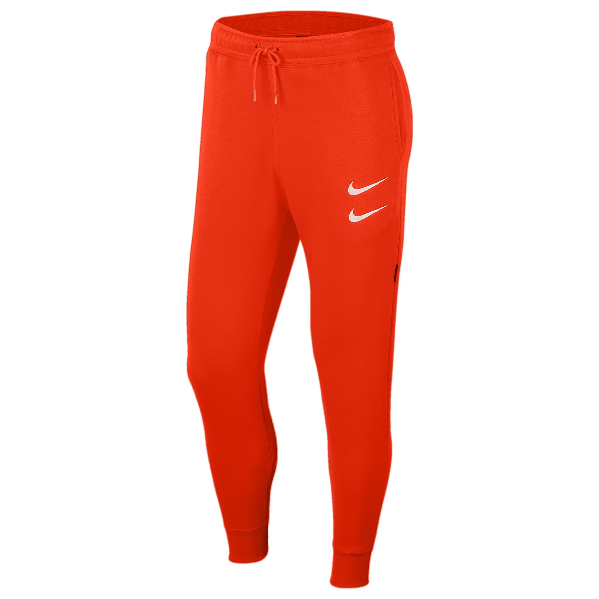Nike Fleece Double Swoosh Joggers in Red for Men - Lyst