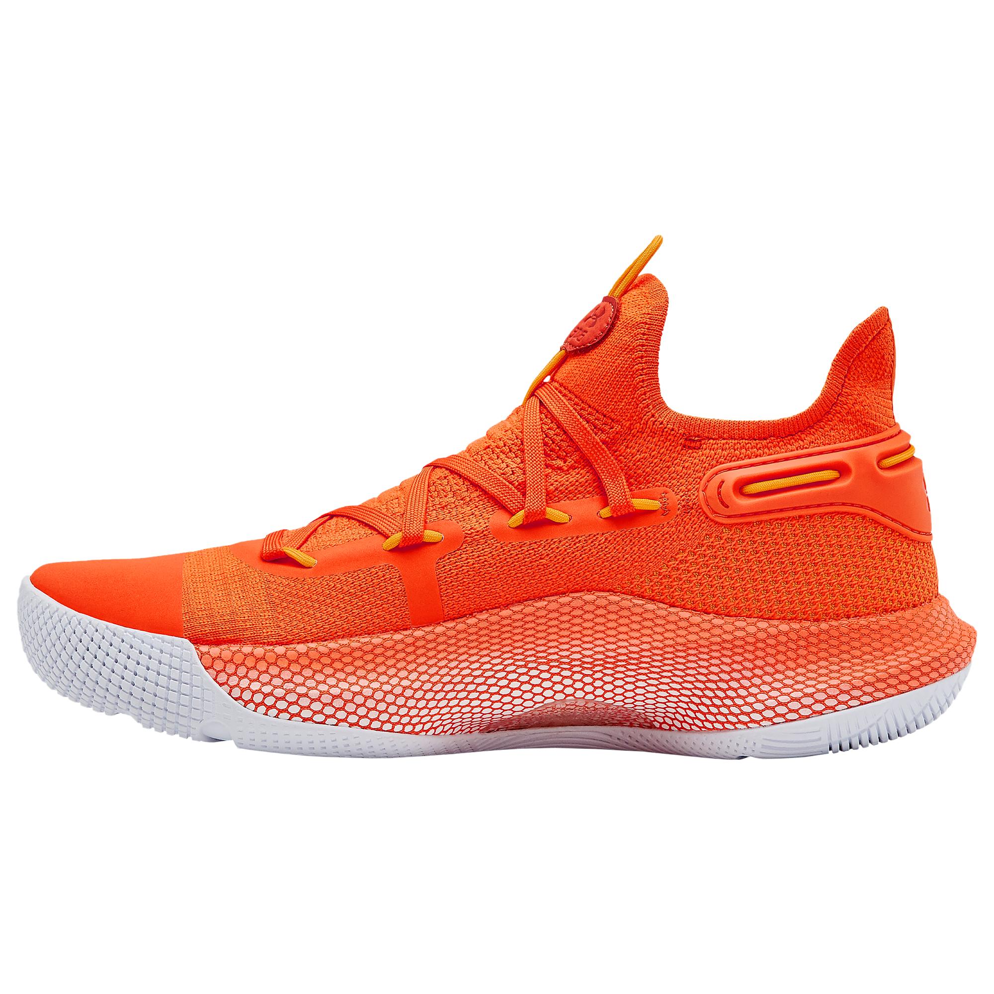 Under Armour Rubber Curry 6 Basketball Shoes in Orange for