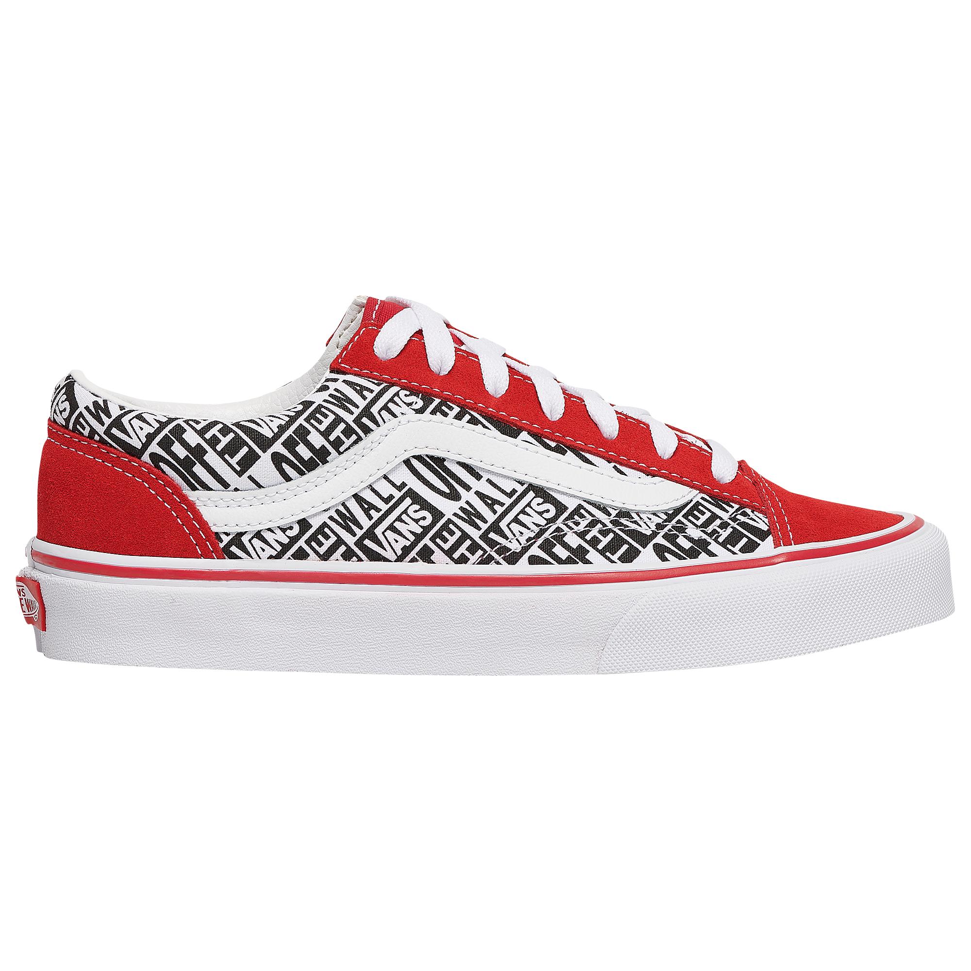 red and white and black vans