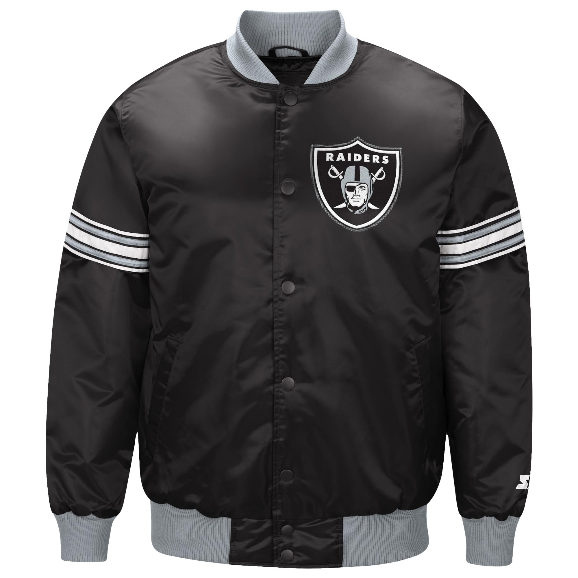 Starter Oakland Raiders Nfl Varsity Jacket in Black for Men - Lyst