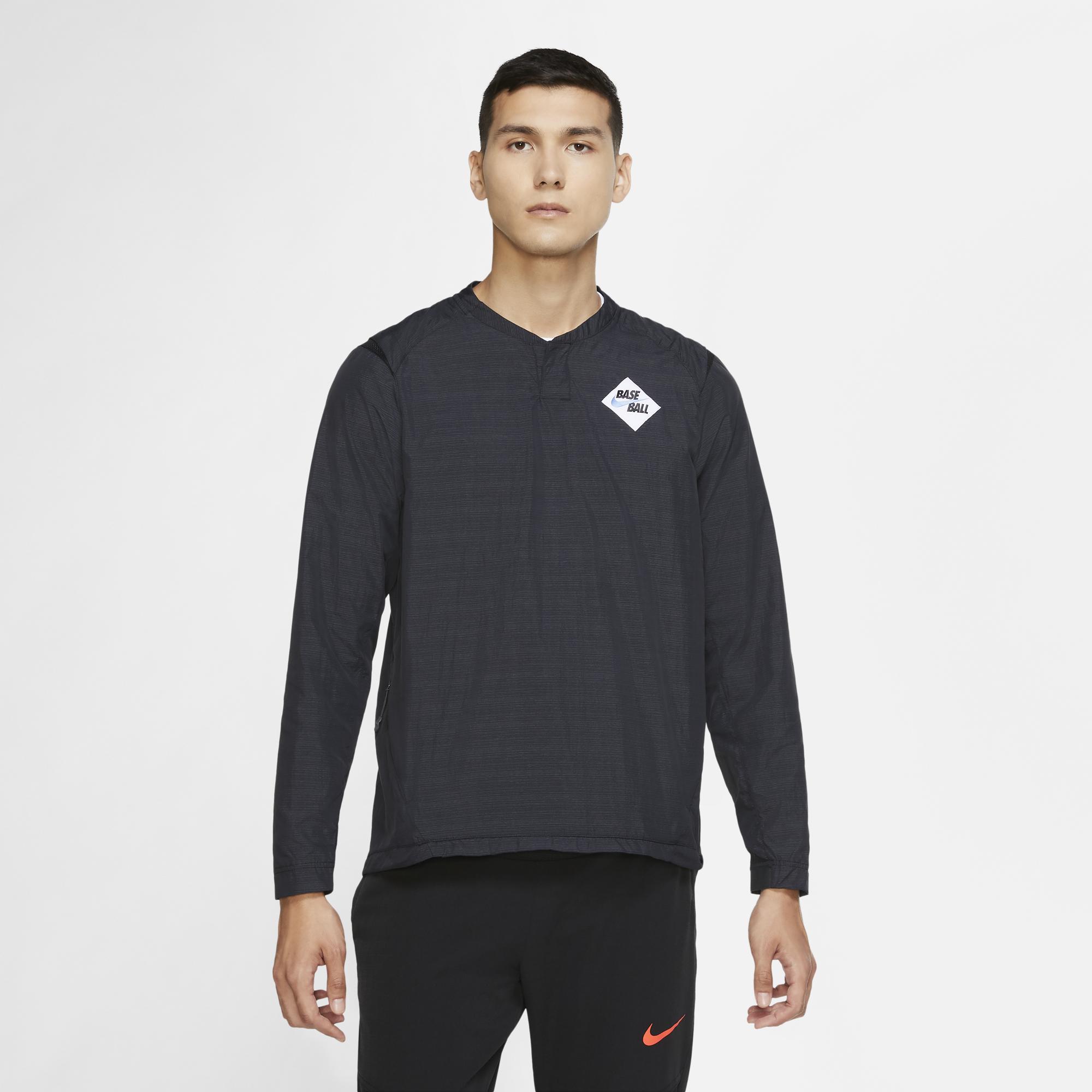 Nike Synthetic Long Sleeve Windshirt in Black/White (Black) for Men - Lyst