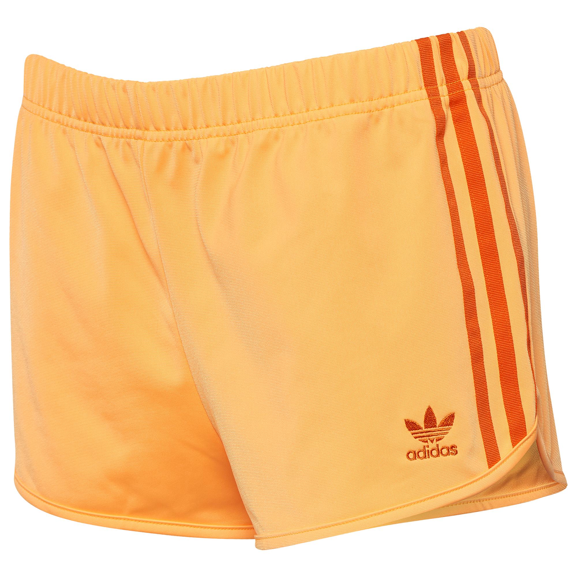adidas 3 stripe shorts orange