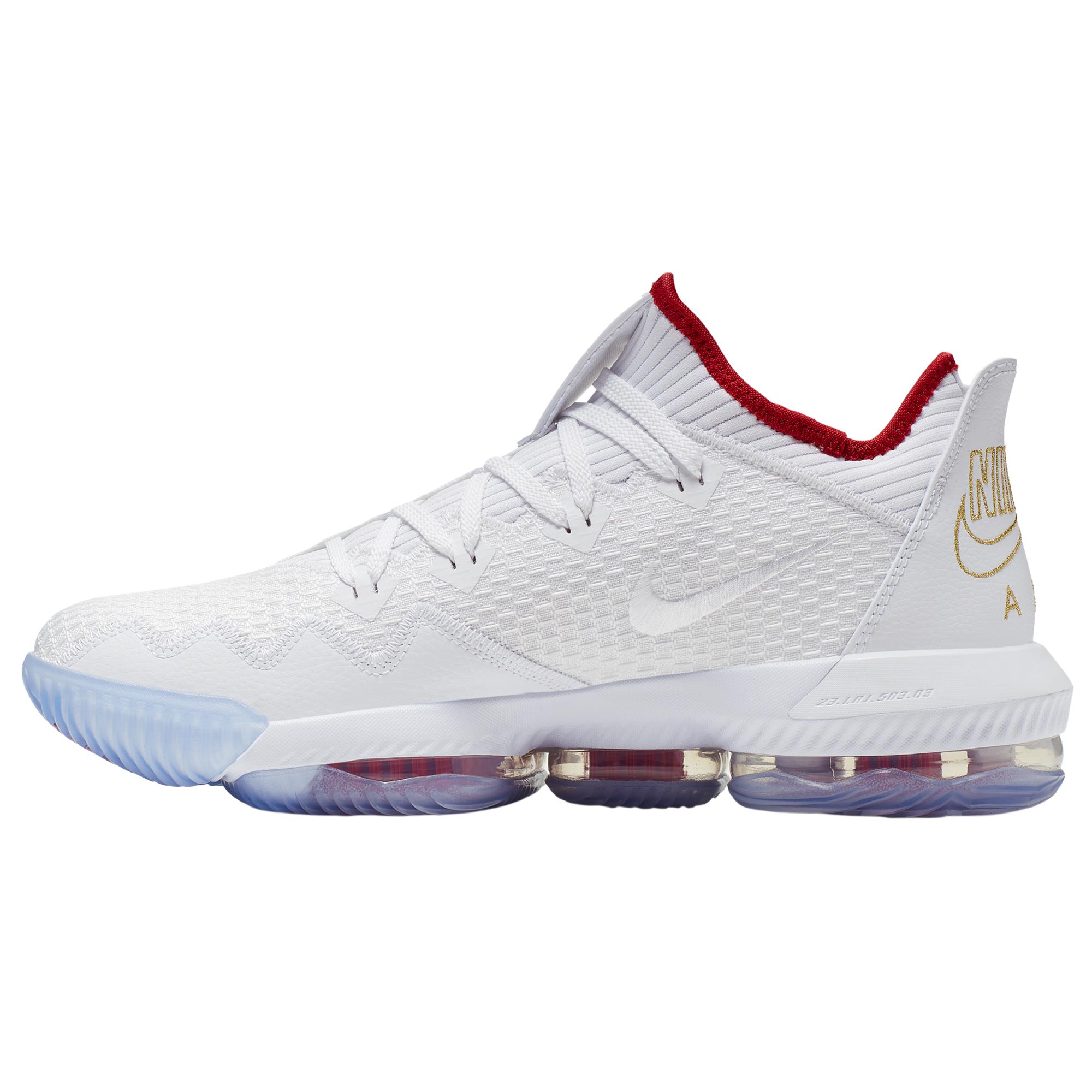 Nike Lebron 16 Low Basketball Shoes in White/Black/University Red/Metal  (White) for Men - Lyst