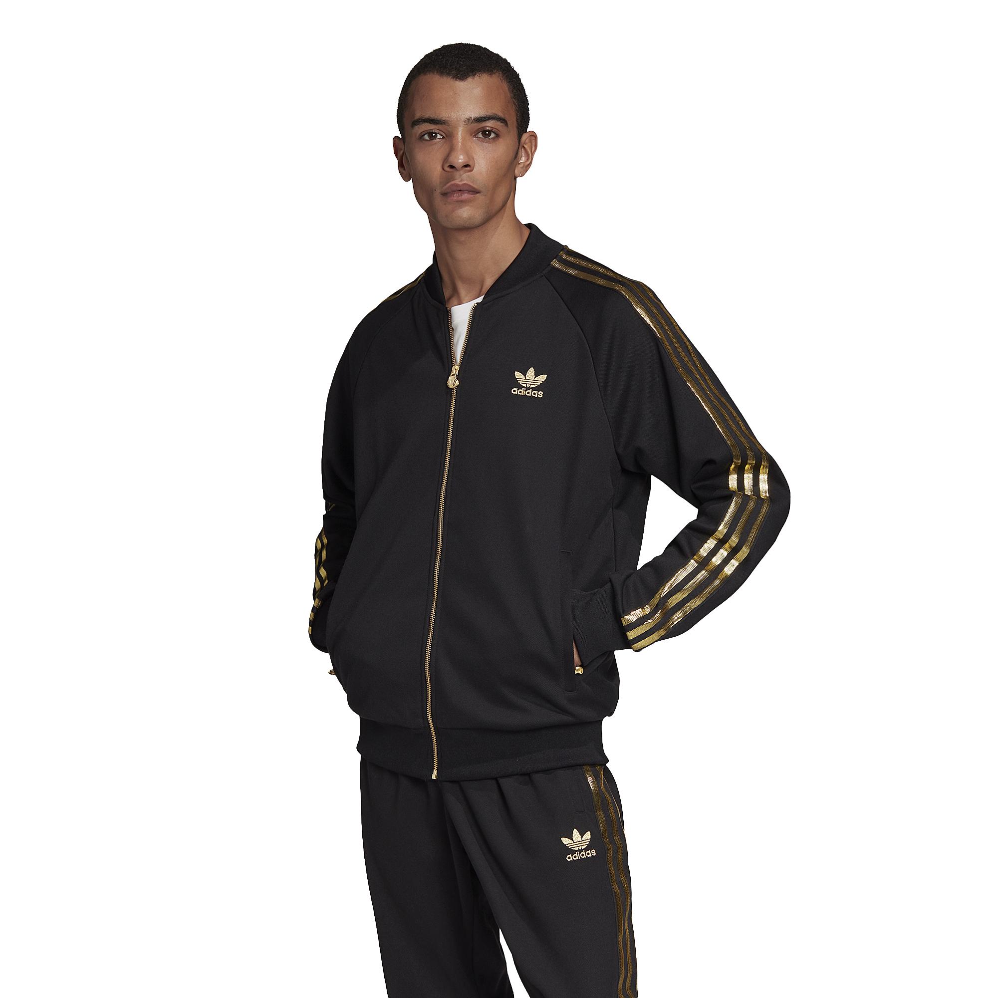black and gold adidas track jacket