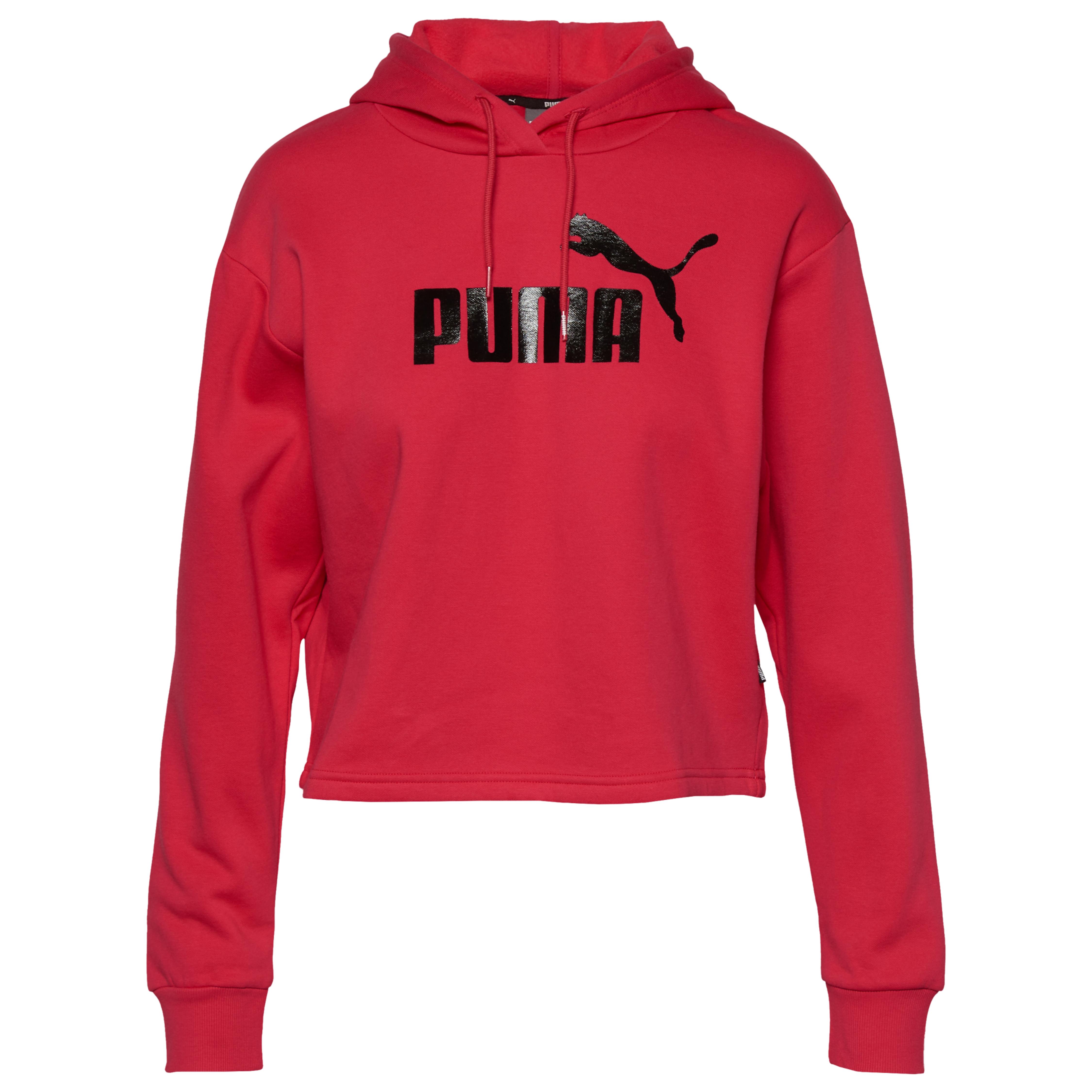 PUMA Rubber Essentials Cropped Hoodie in Rose (Red) - Save 11% - Lyst