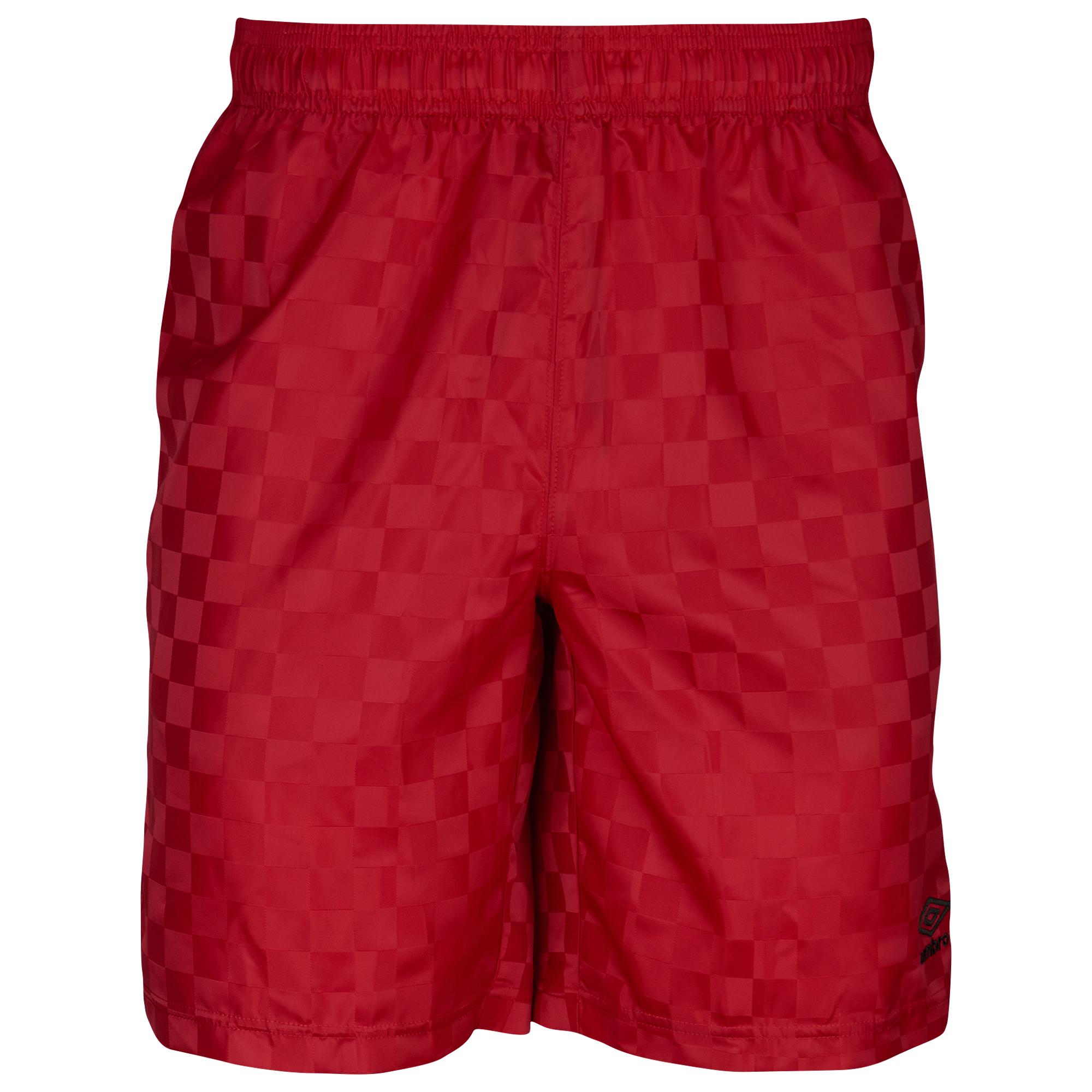 From The 80s Umbro Men's Checker Keeper Shorts, Black/White Umbro