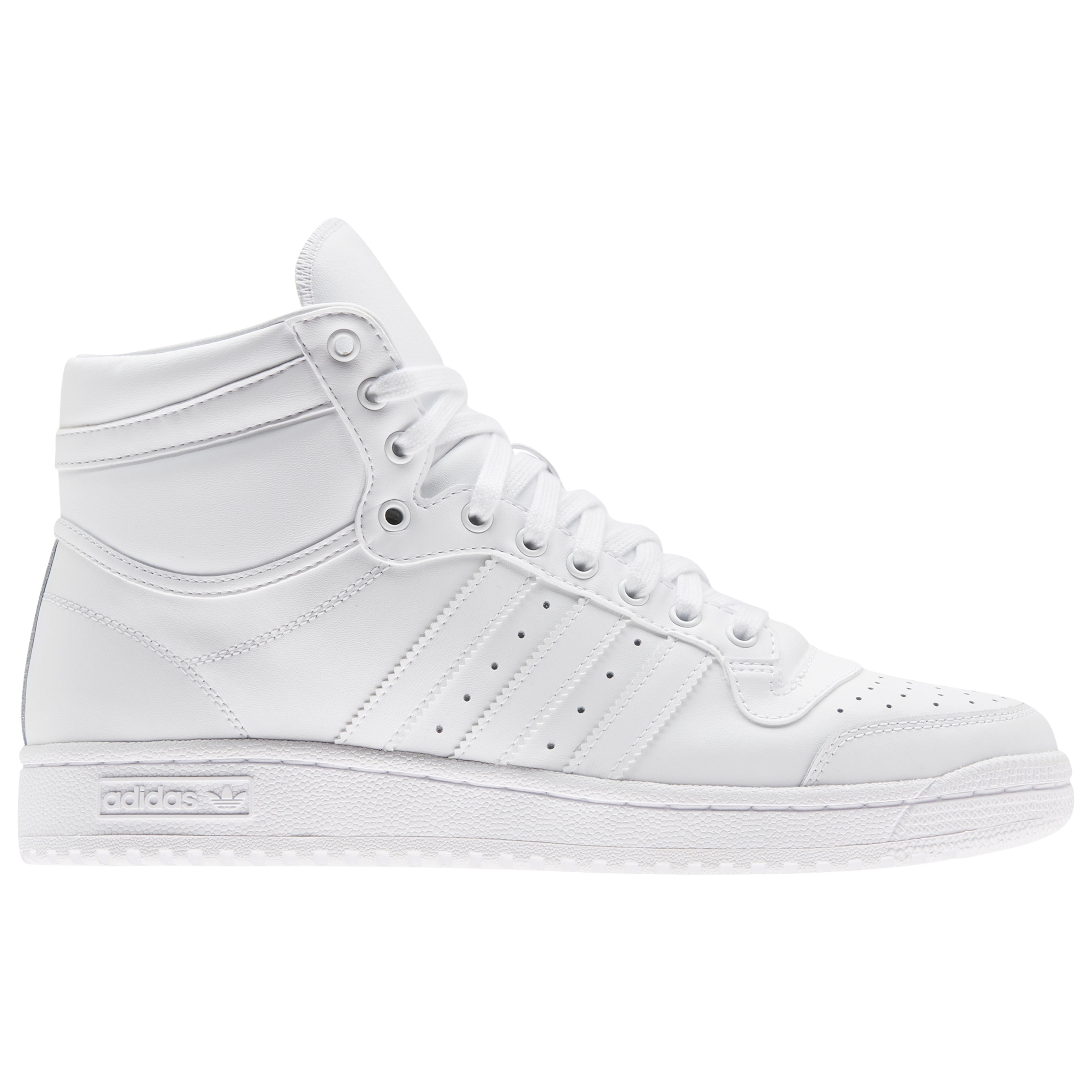 Adidas Originals Leather Top Ten Hi In White Chalk White White For