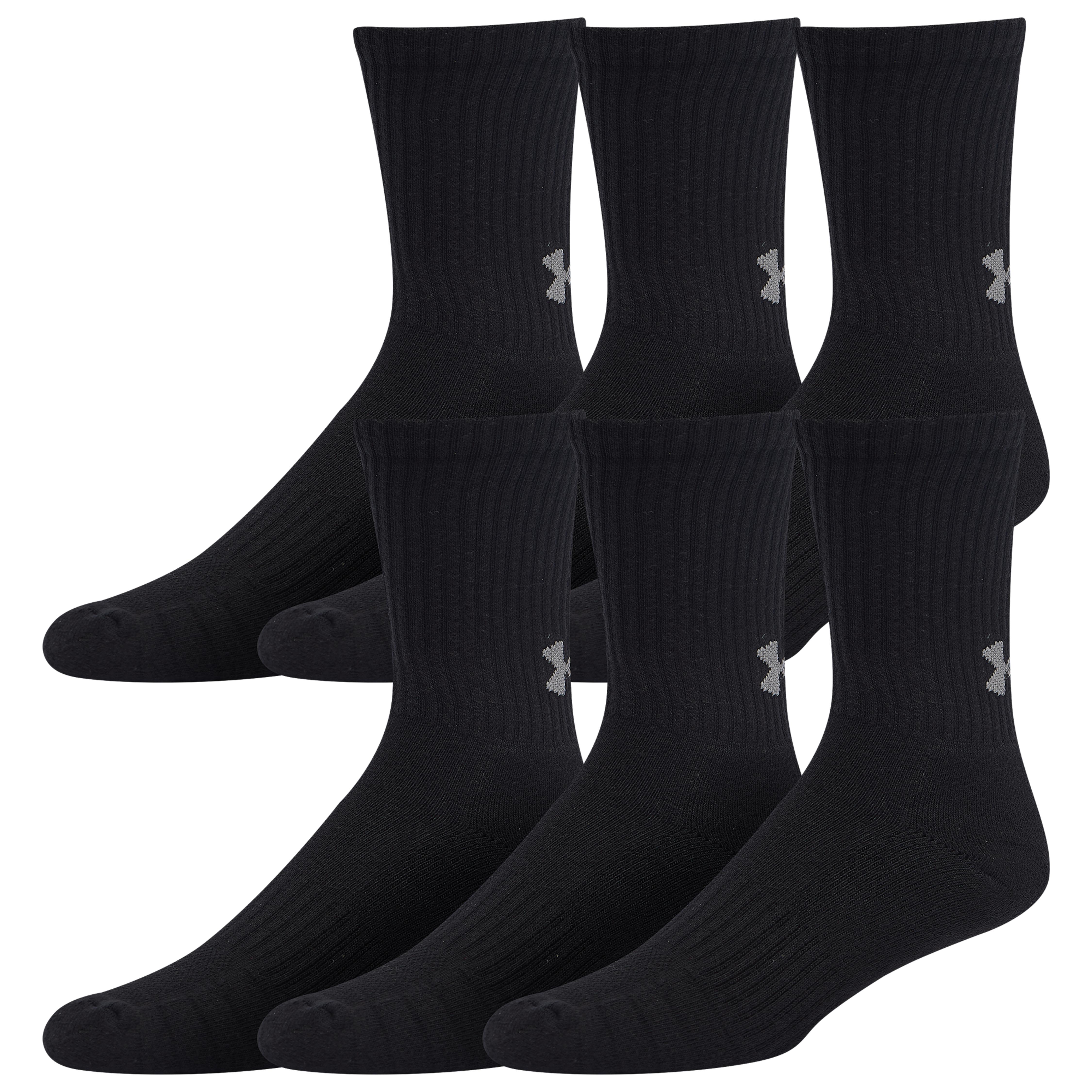 Under Armour 6 Pack Cotton Training Crew Socks in Black for Men Lyst