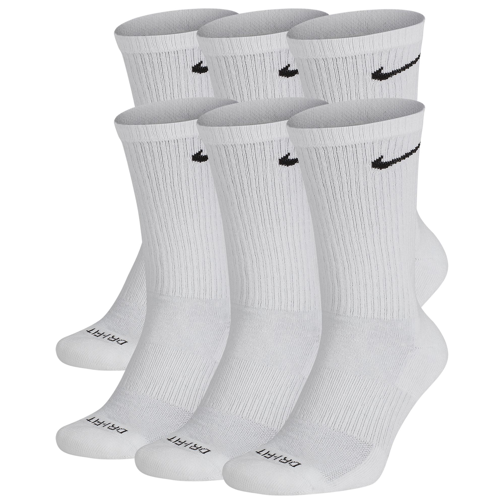 Nike 6 Pack Dri-fit Plus Crew Socks in White/Black (White) for Men ...