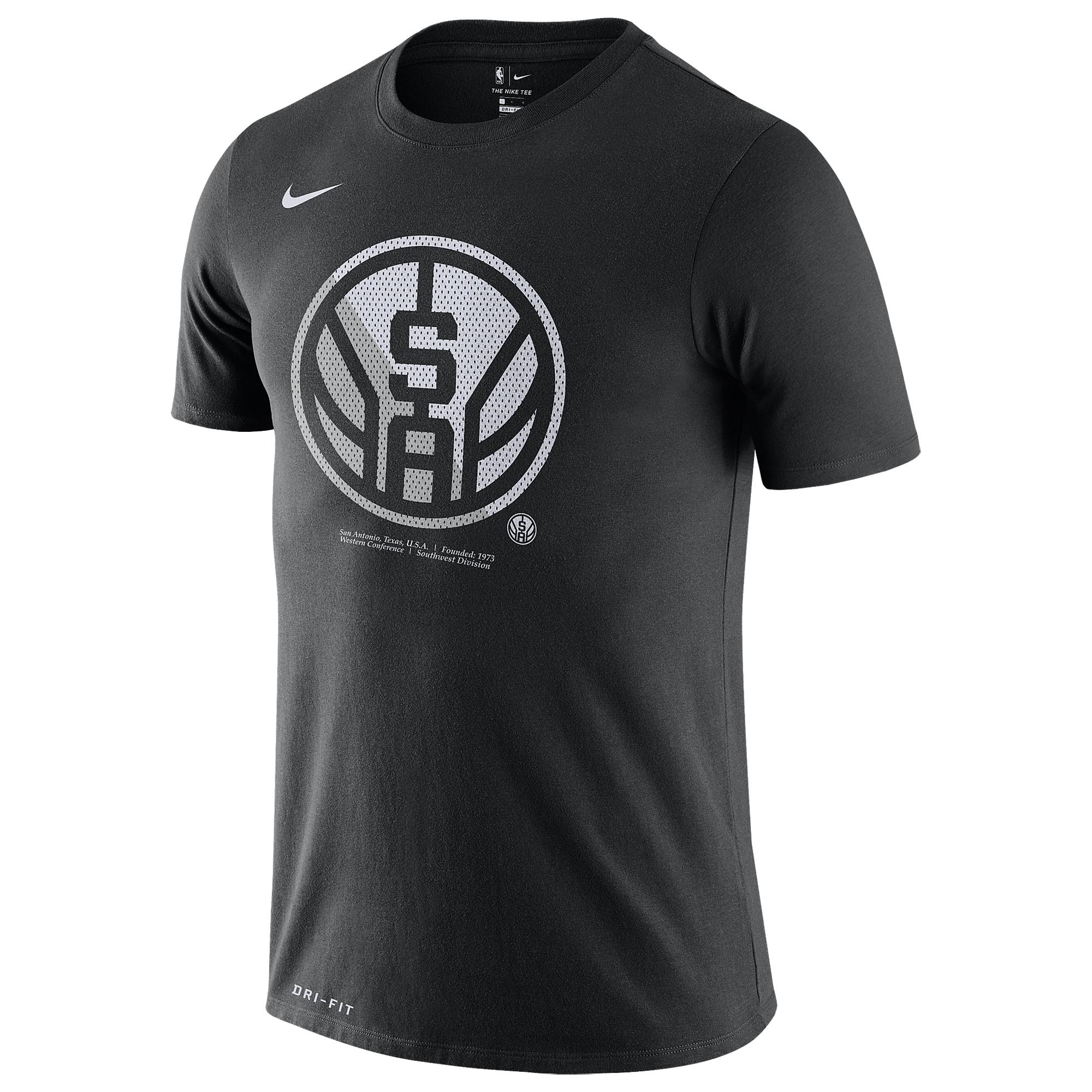 Nike Cotton Nba Split Logo T-shirt in Black for Men - Lyst