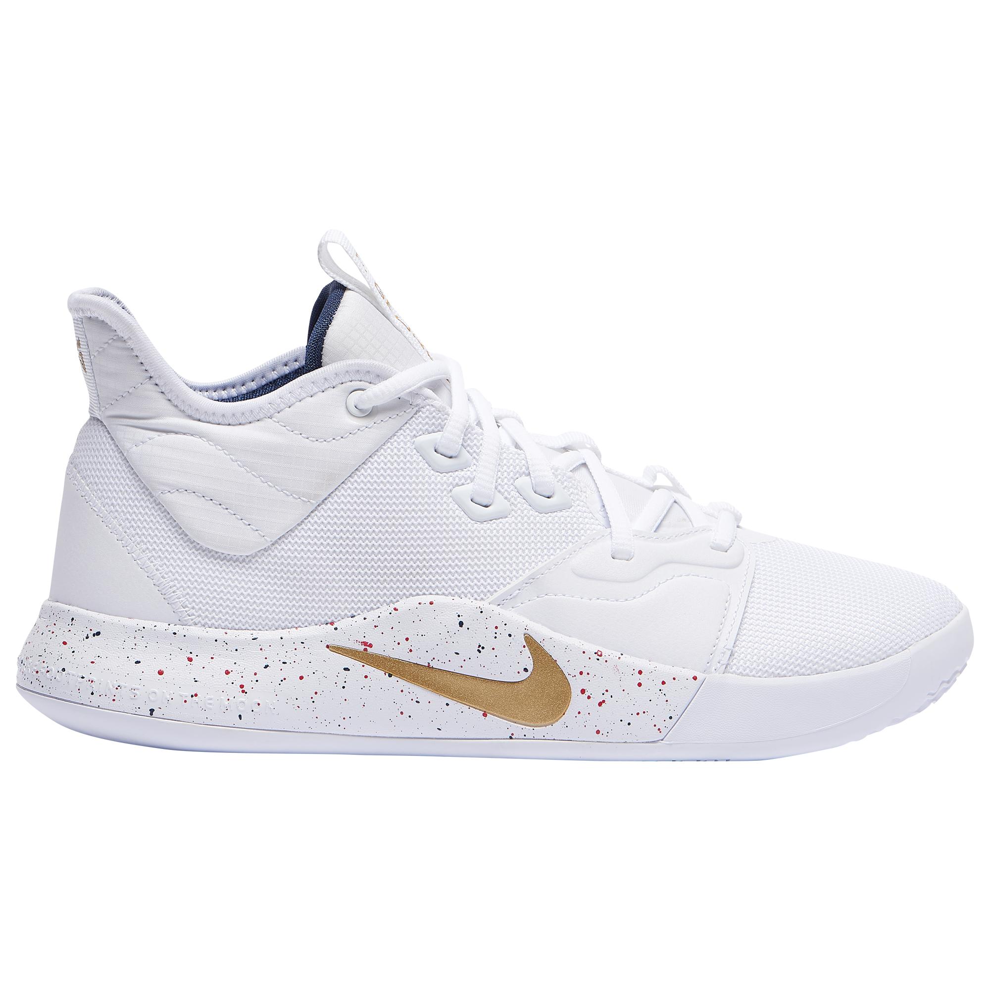 Nike Pg 3 Basketball Shoe in White/Gold (White) for Men - Lyst