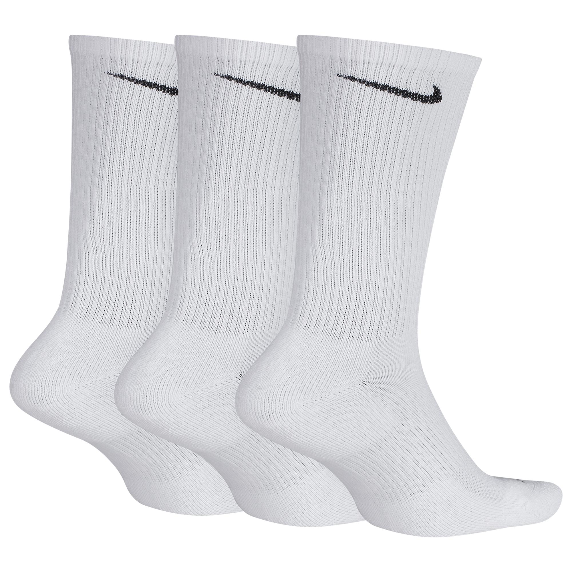 Nike Cotton 3 Pack Dri-fit Plus Crew Socks in White/Black (White) for ...