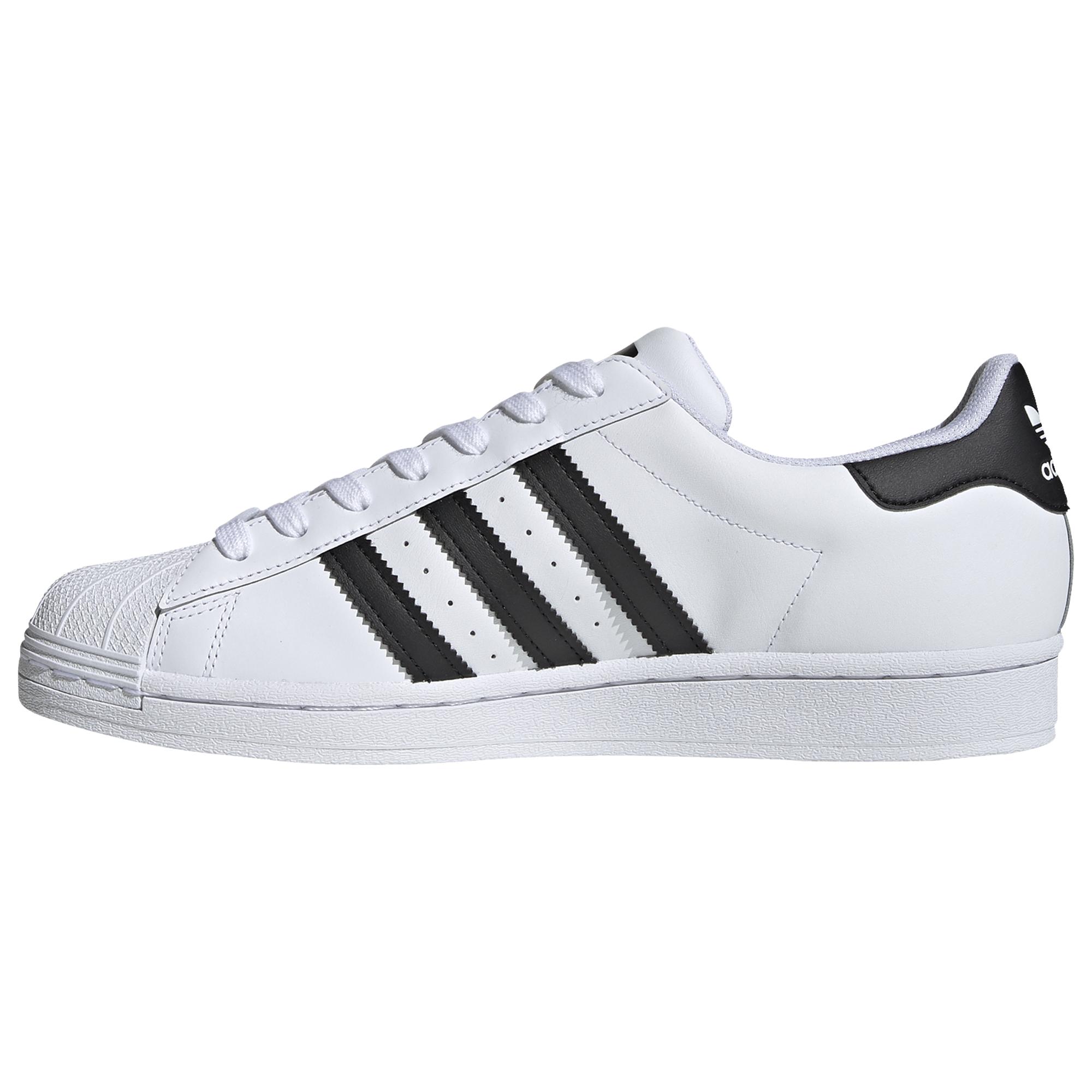 adidas Originals Leather Superstar Basketball Shoes in White/Black ...