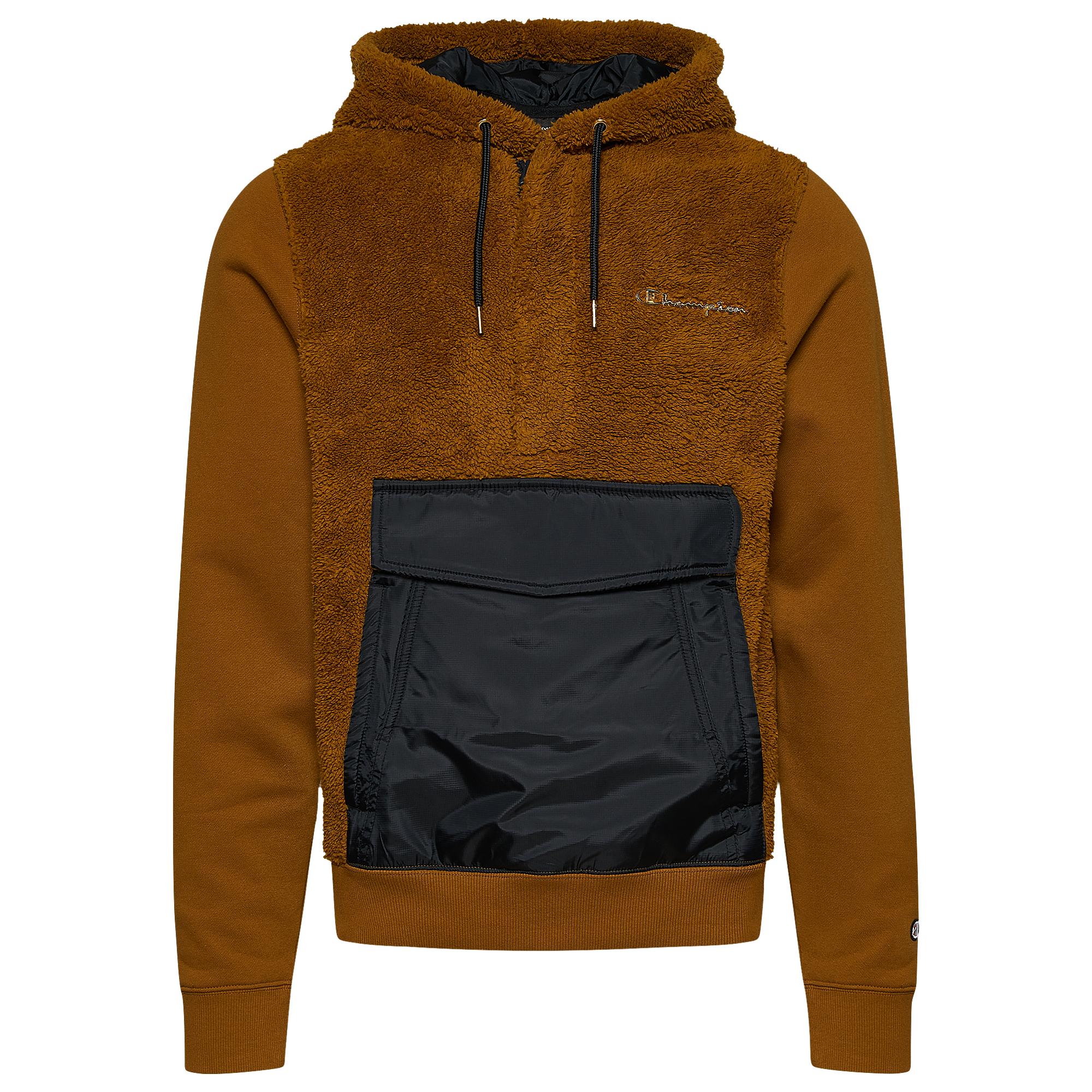 champion sherpa hybrid super fleece po hoodie