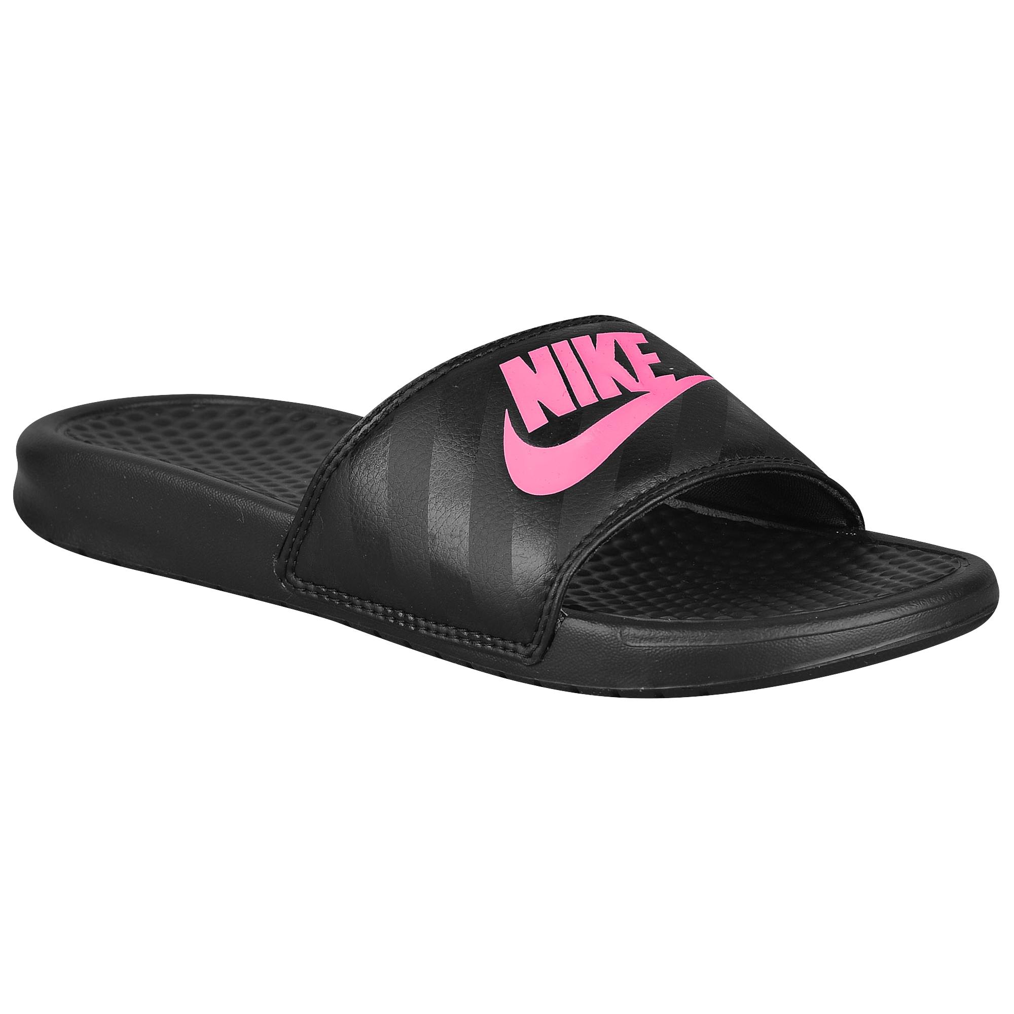 nike benassi black pink