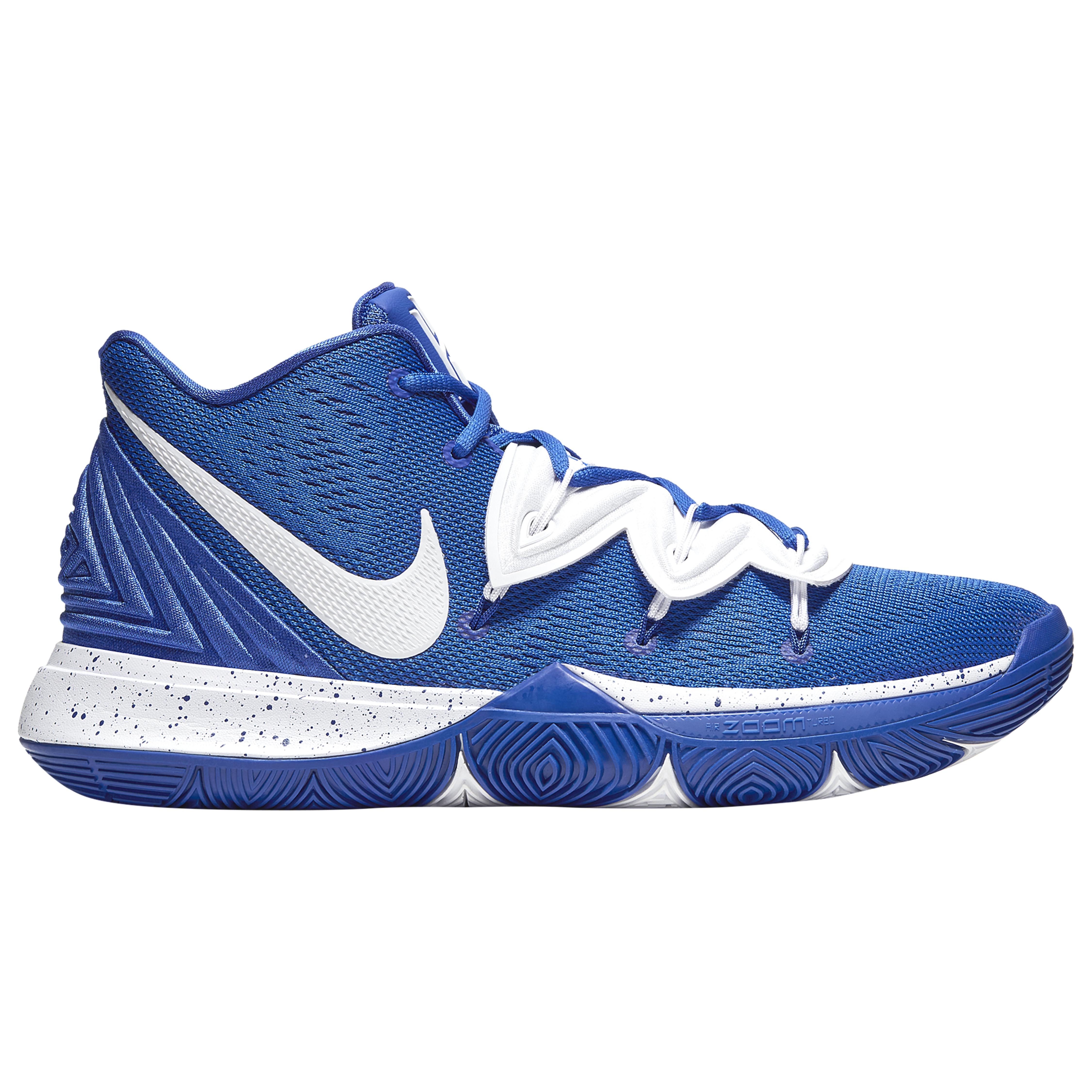 white and blue kyrie 5