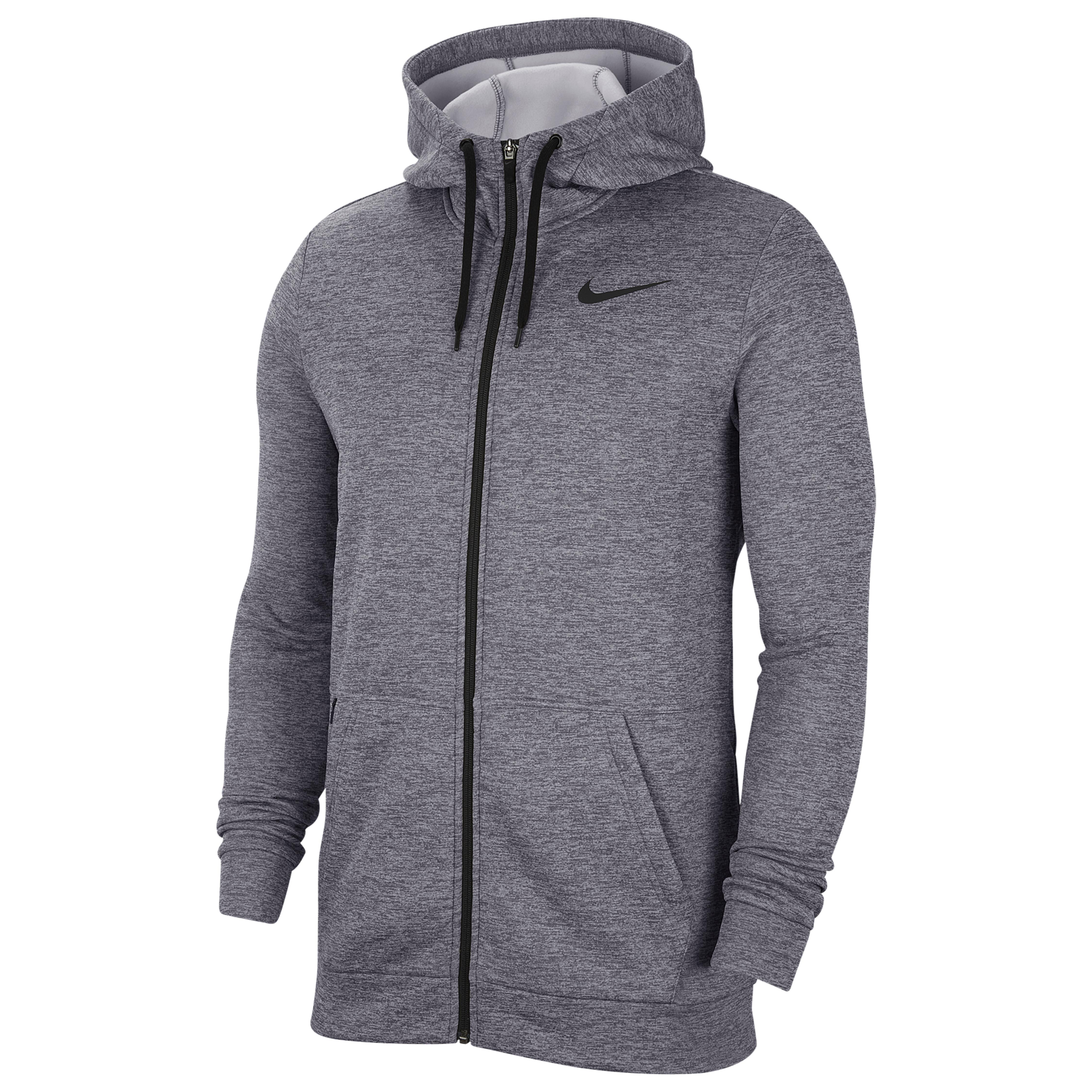 Nike Synthetic Therma Full Zip Hoodie in Charcoal Heather/Black (Gray ...