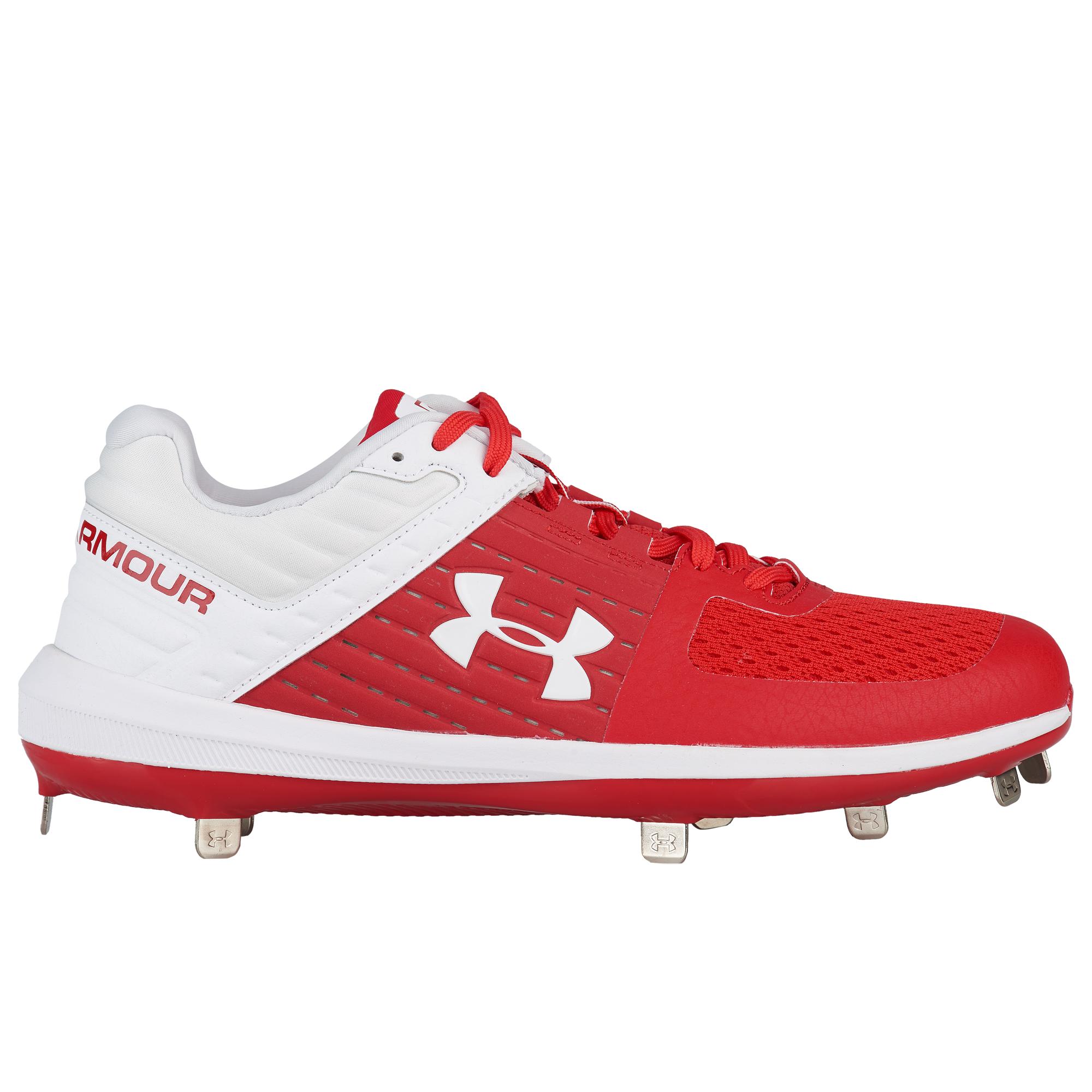 red and white under armour cleats