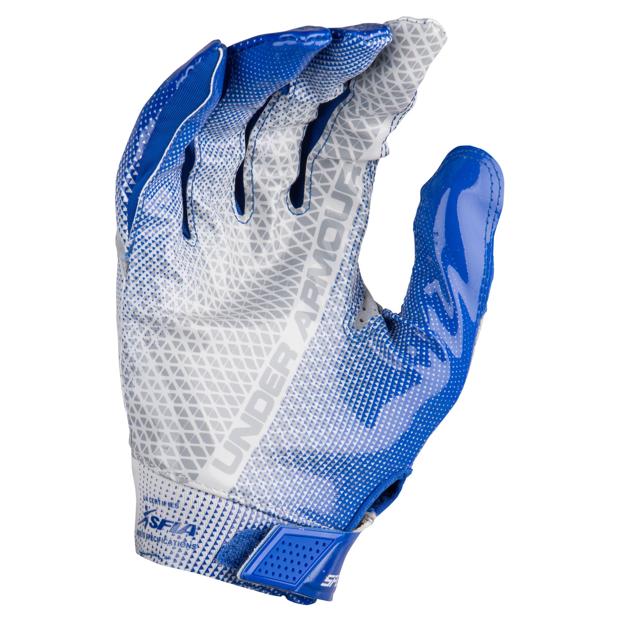 blue under armour football gloves