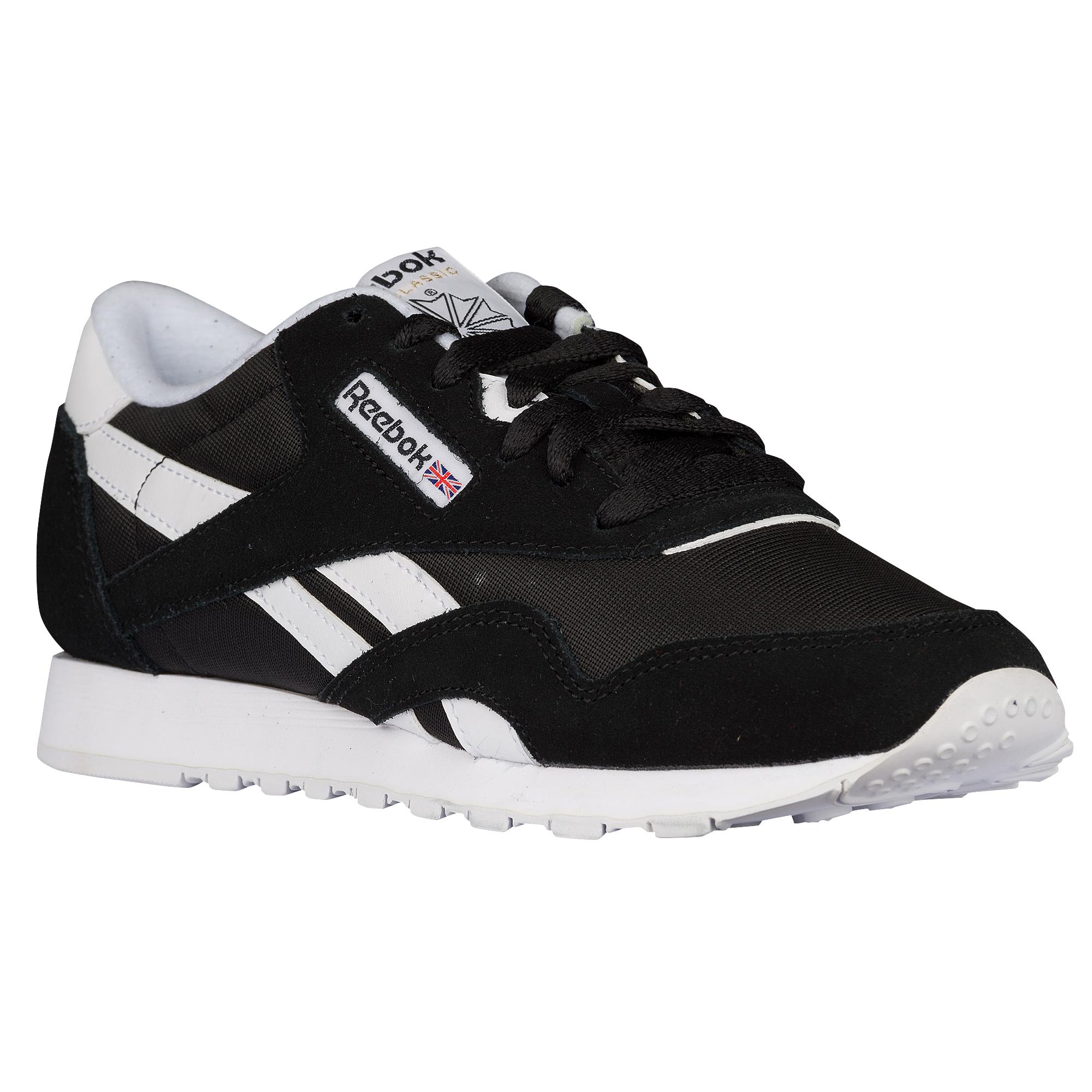Reebok Synthetic Classic Nylon Running Shoes in Black/White (Black) - Lyst