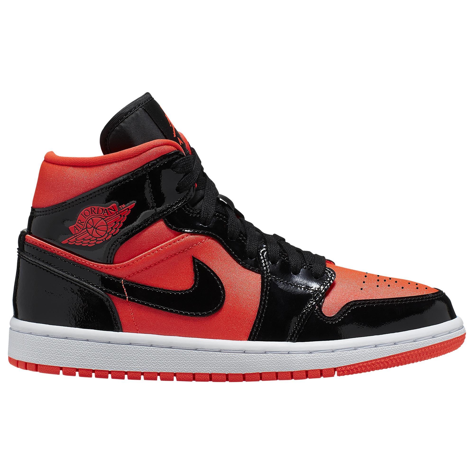 jordan aj 1 mid crimson and black