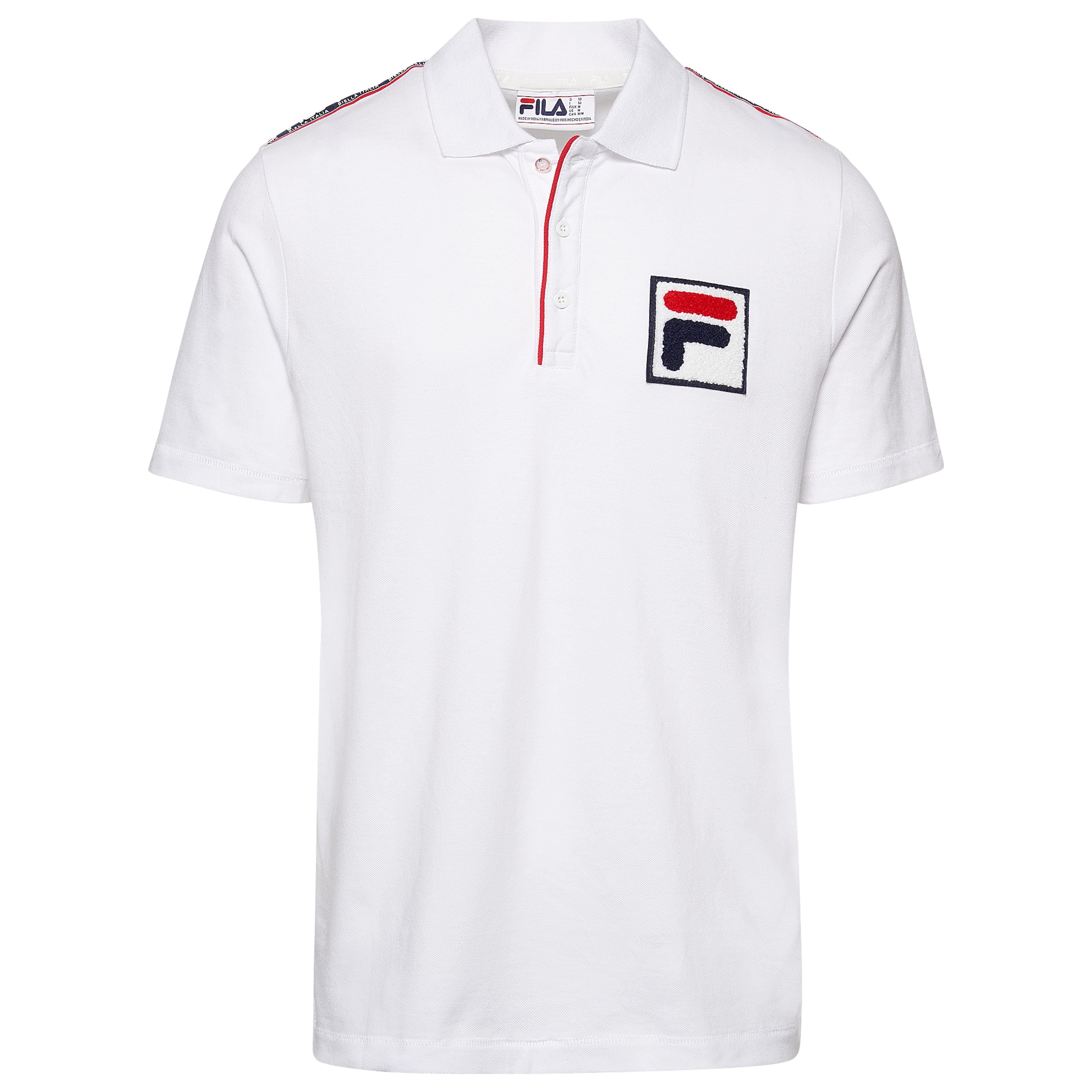 Fila Cotton Biella Italia Polo Shirt in White/Navy/Red (White) for Men -  Lyst
