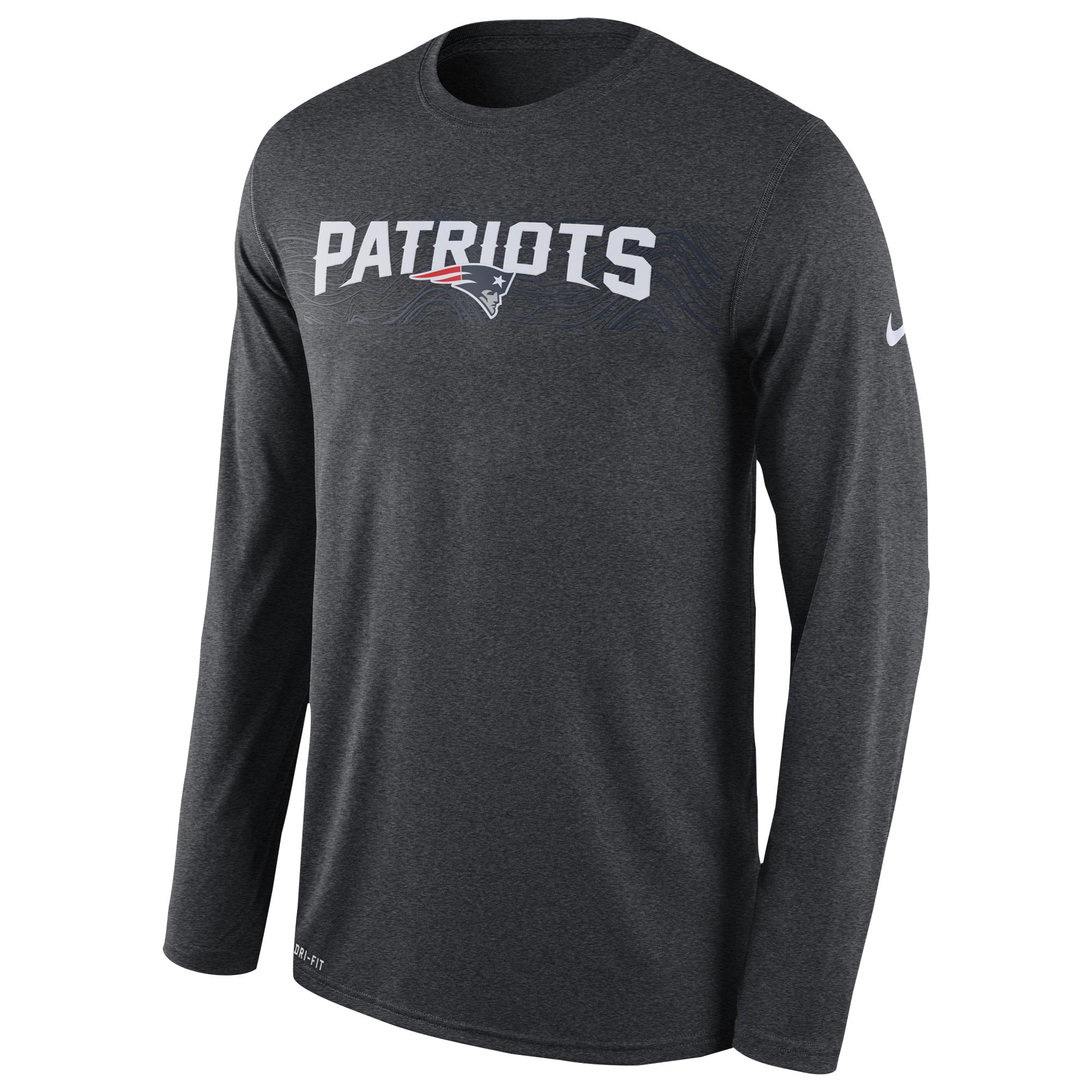 Nike New England Patriots Nfl Onfield Sideline L/s Seismic T-shirt in ...