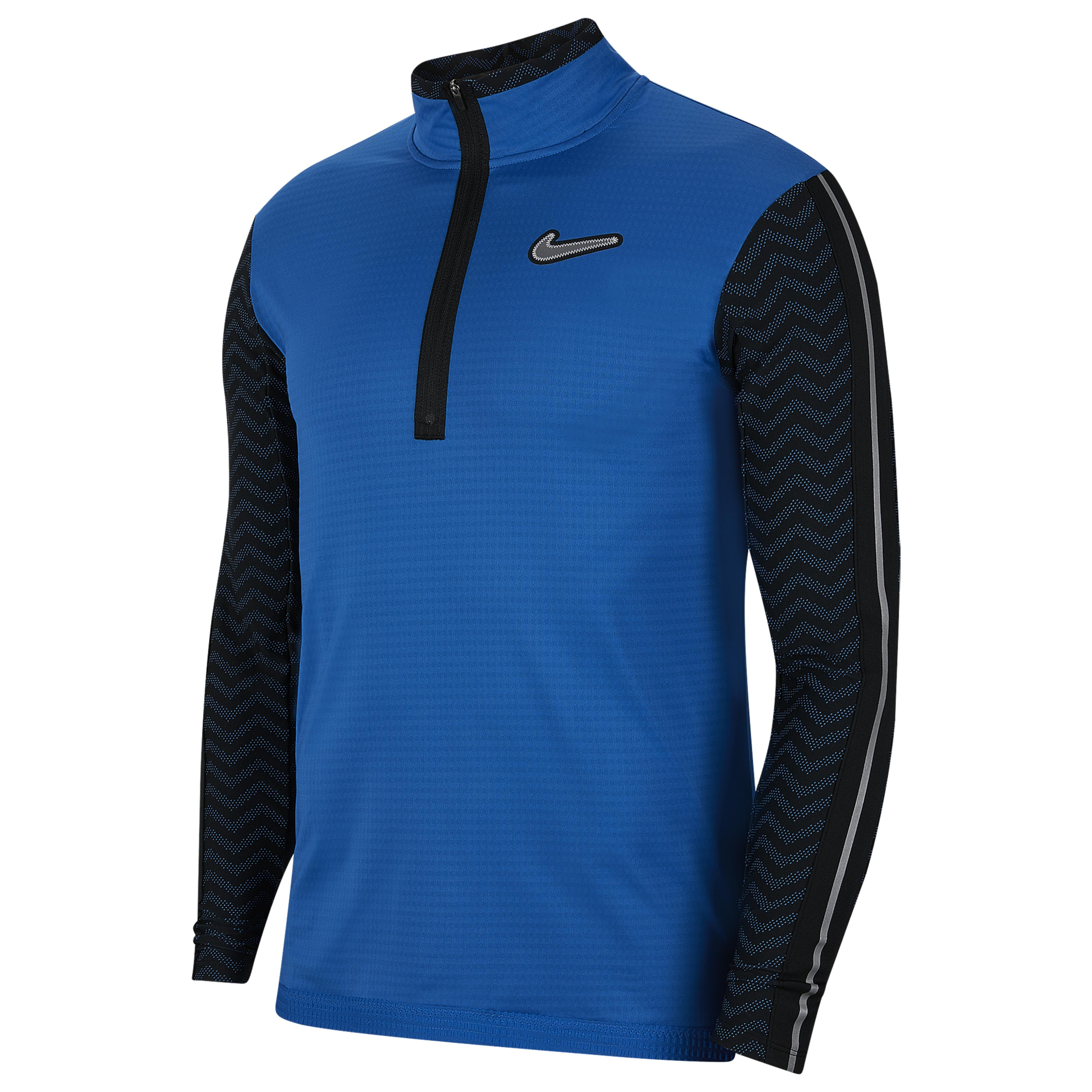 nike running wild run element hooded mid layer in black