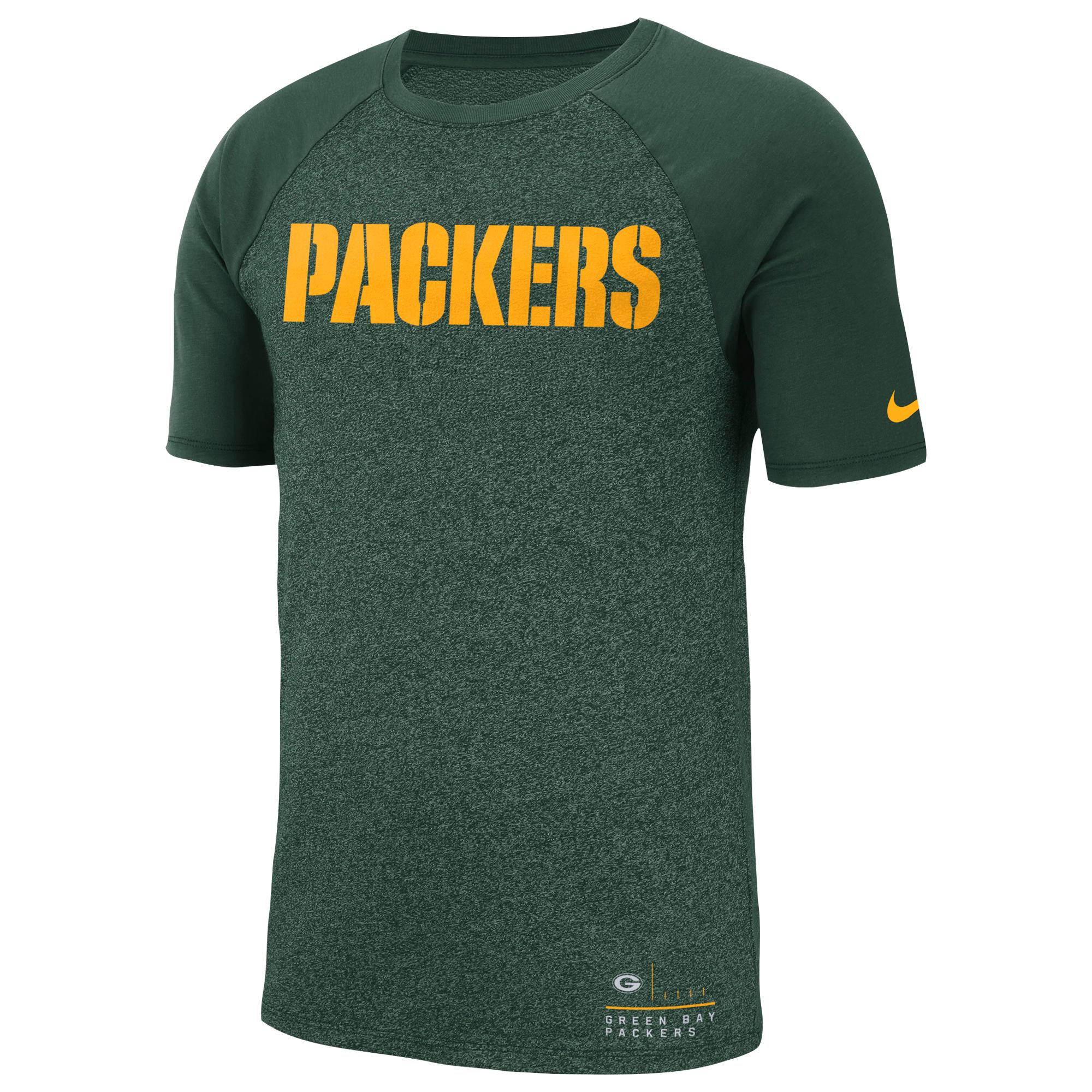 Nike Cotton Raglan (nfl Packers) Men's T-shirt in Green for Men - Lyst