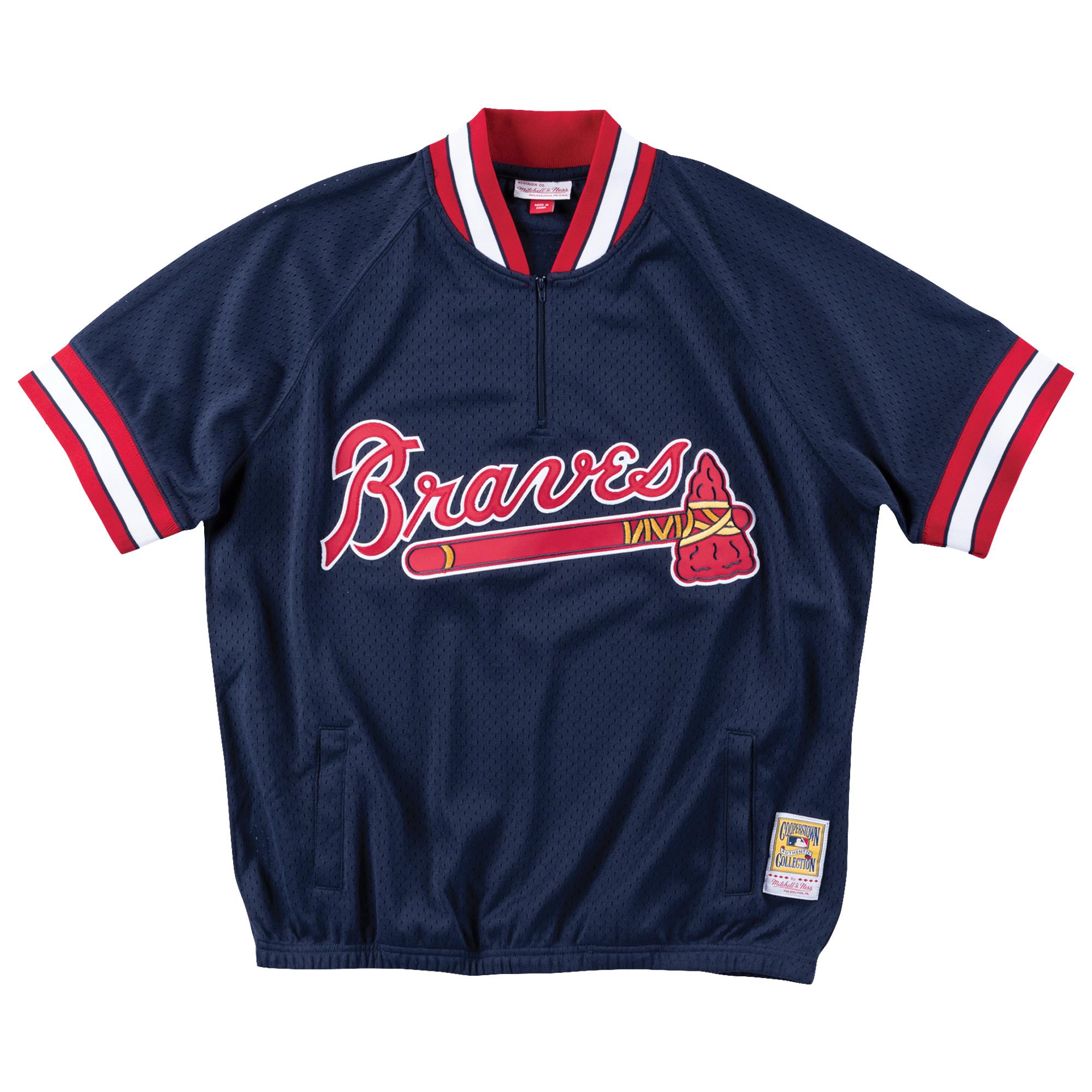 Mitchell & Ness Atlanta Braves Mlb 1/4 Zip Jacket in Blue for Men Lyst