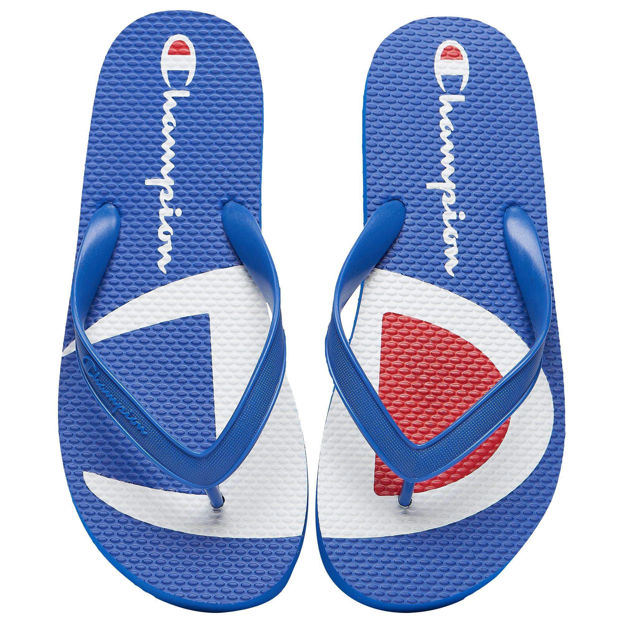 champion flip flops blue