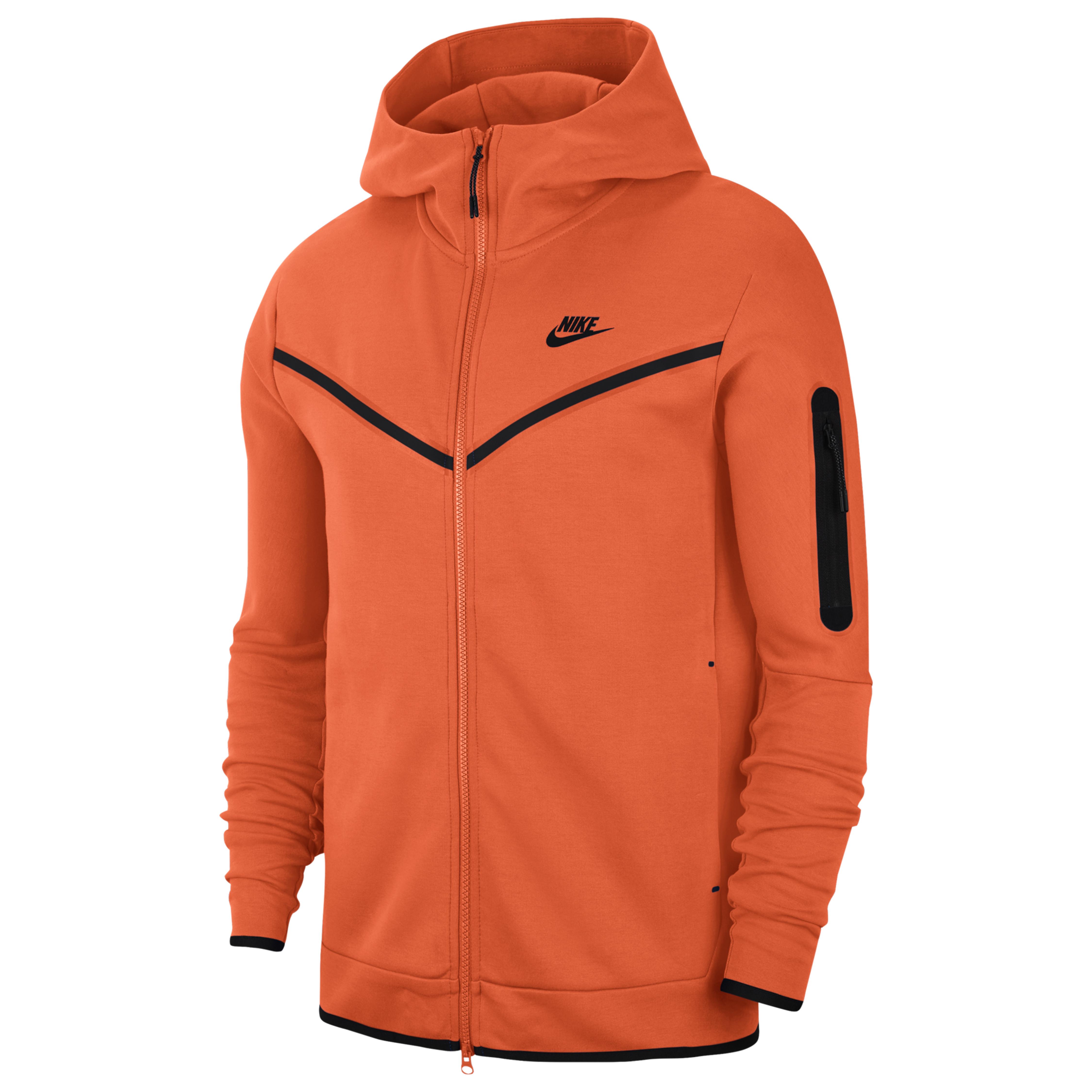 Nike Tech Fleece Full-zip Hoodie in Orange for Men - Lyst