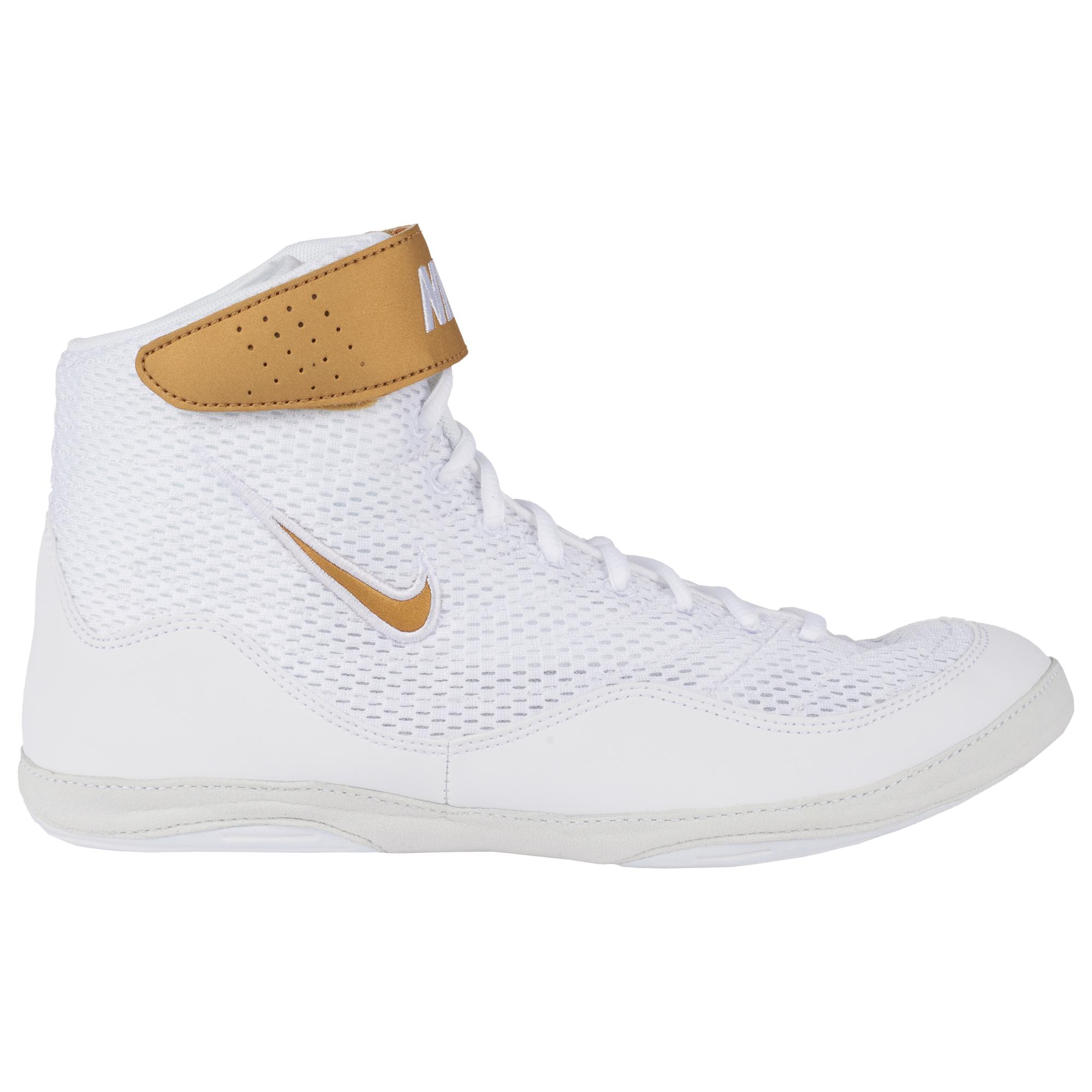 Nike Rubber Inflict 3 Wrestling Shoes in White/Metallic Gold (White ...