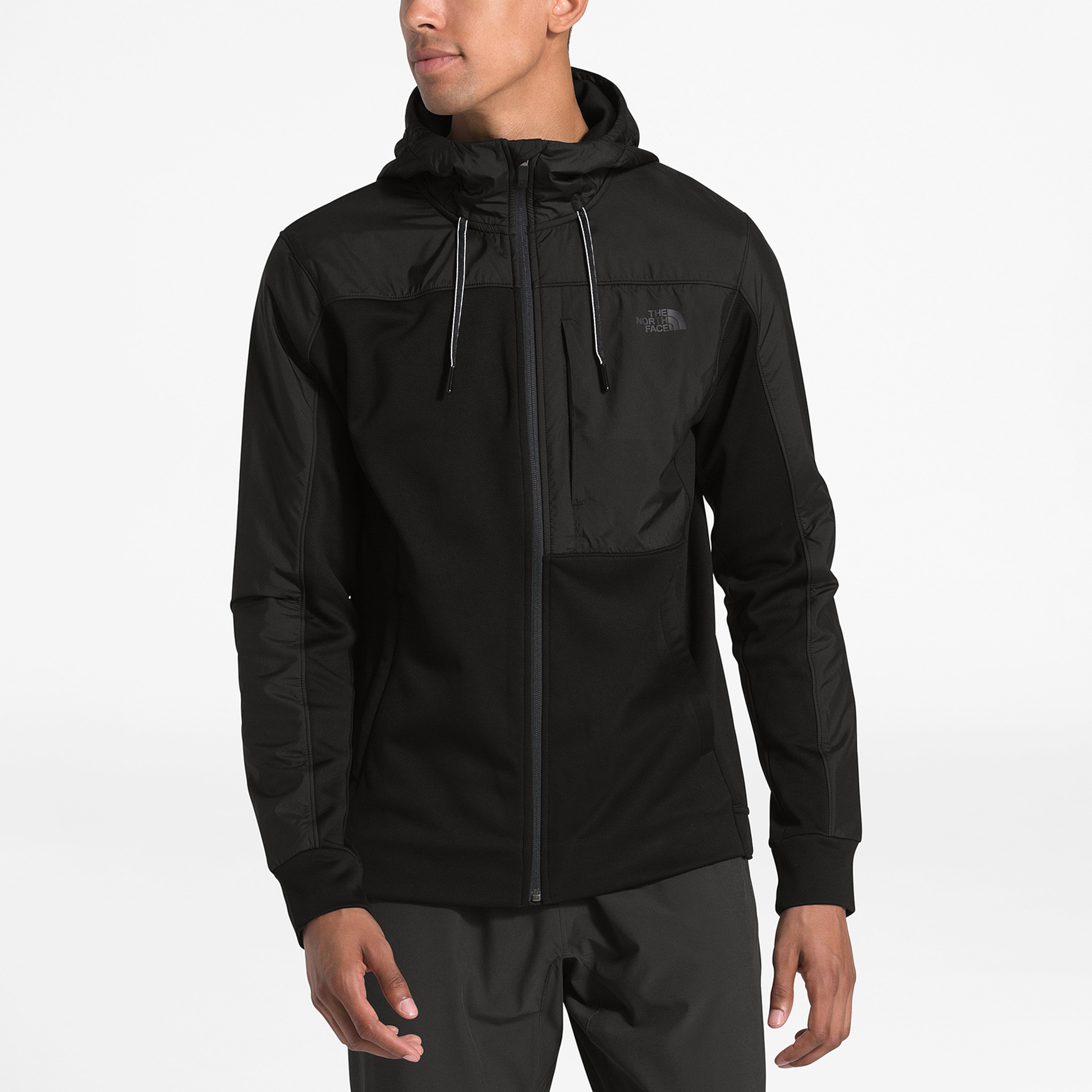 The North Face Fleece Essential Hybrid Full-zip Jacket in Black for Men -  Lyst