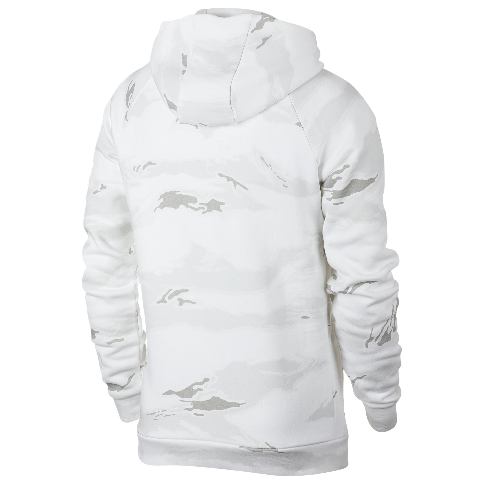 Nike Jumpman Air Fleece Camo Hoodie in White/Black (White) for Men - Lyst