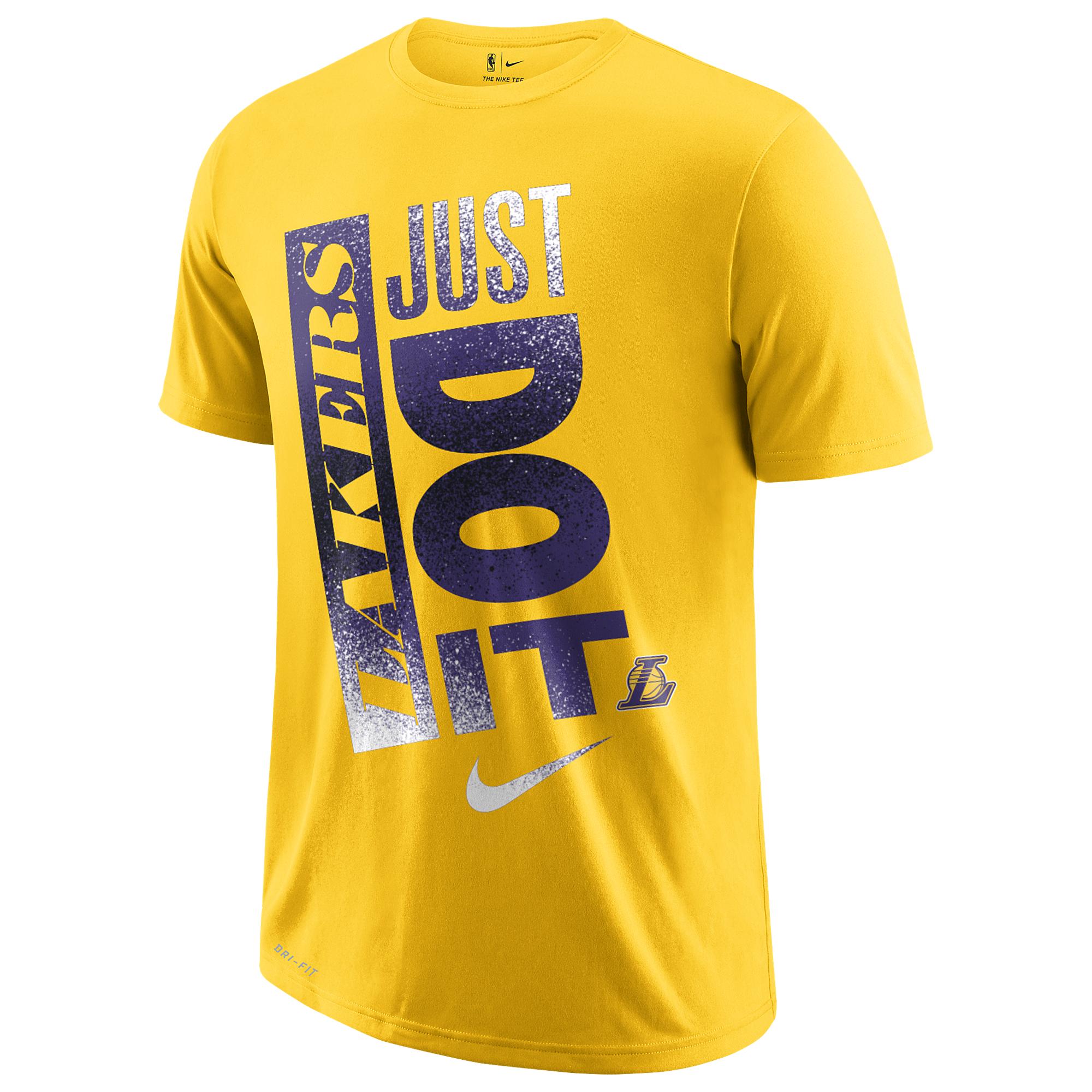 Nike Los Angeles Lakers Nba Just Do It Mzo T-shirt in Yellow for Men - Lyst