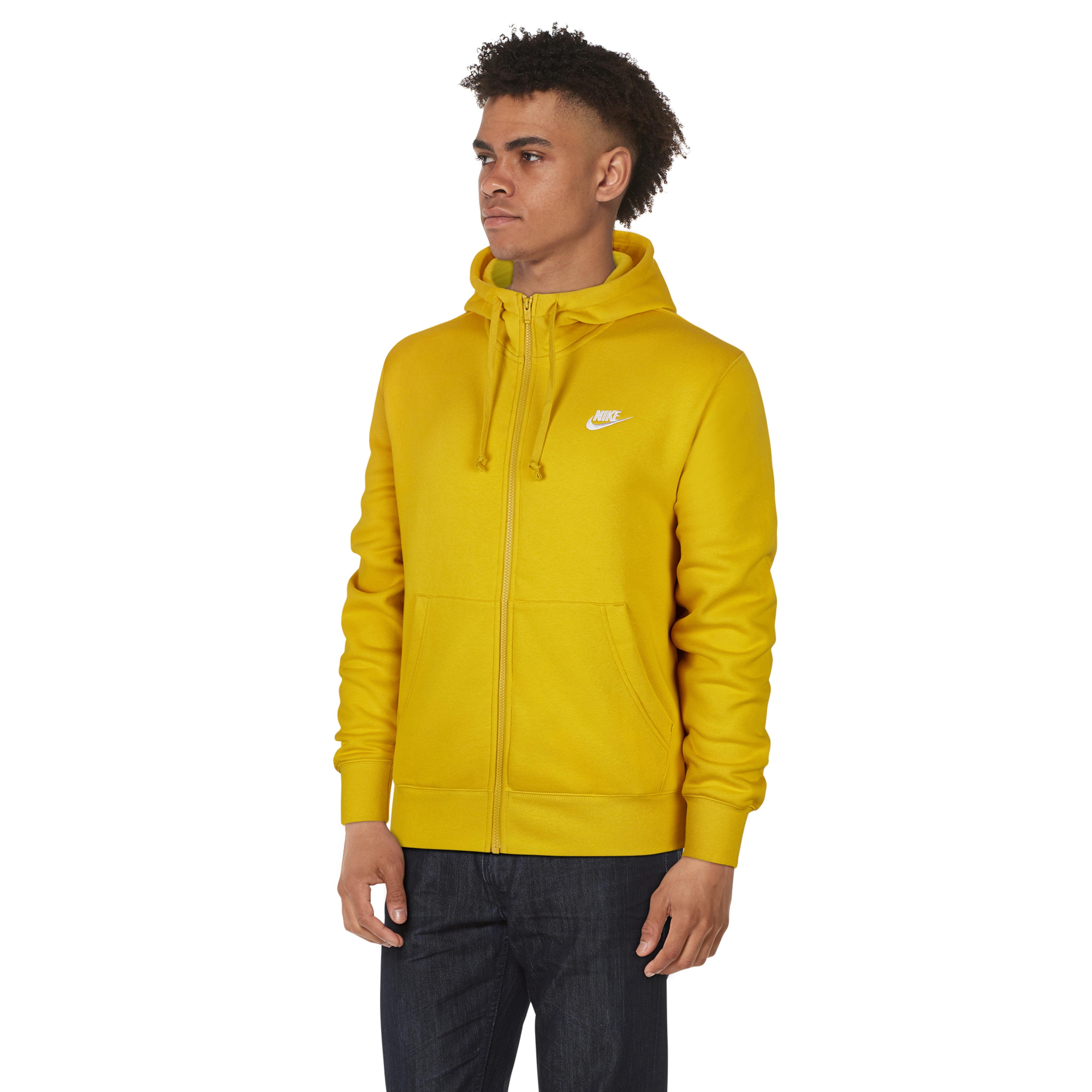 Nike Fleece Club Full-zip Hoodie in Yellow for Men - Lyst