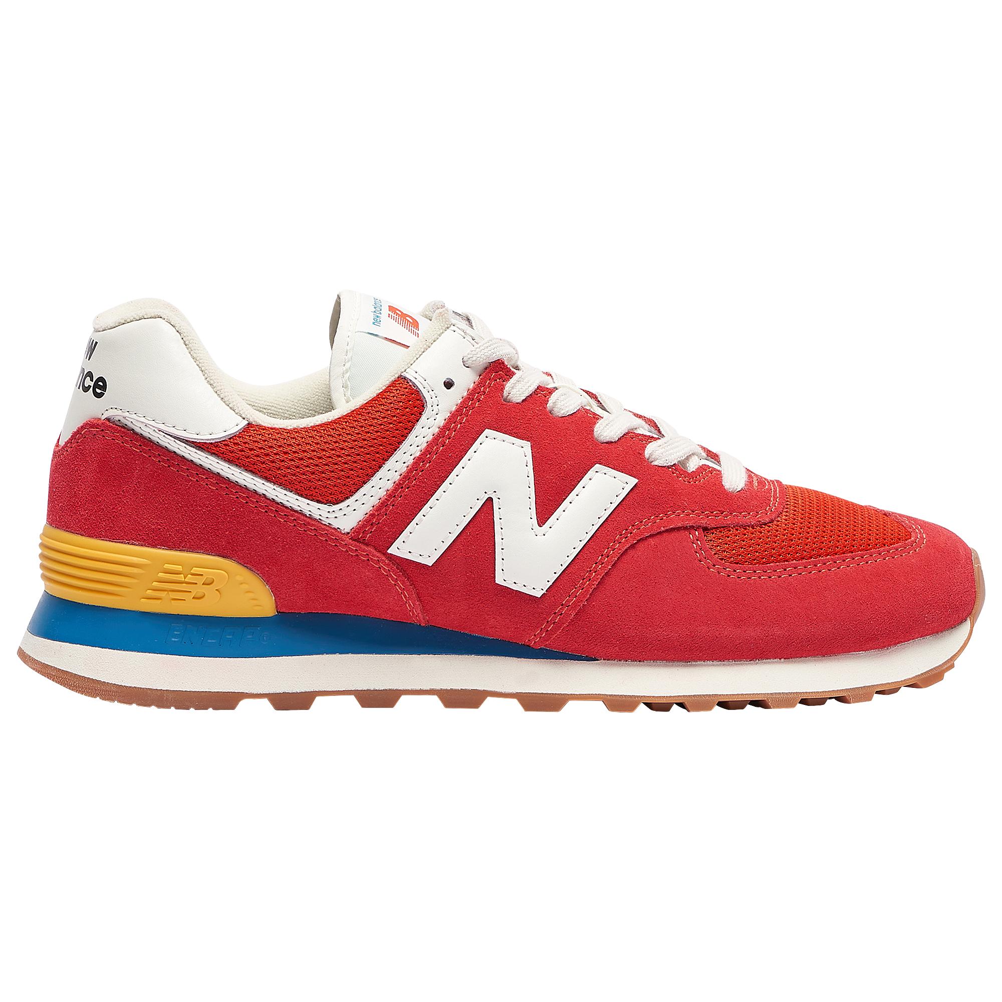 New Balance Leather 574 Classic in Red for Men - Lyst