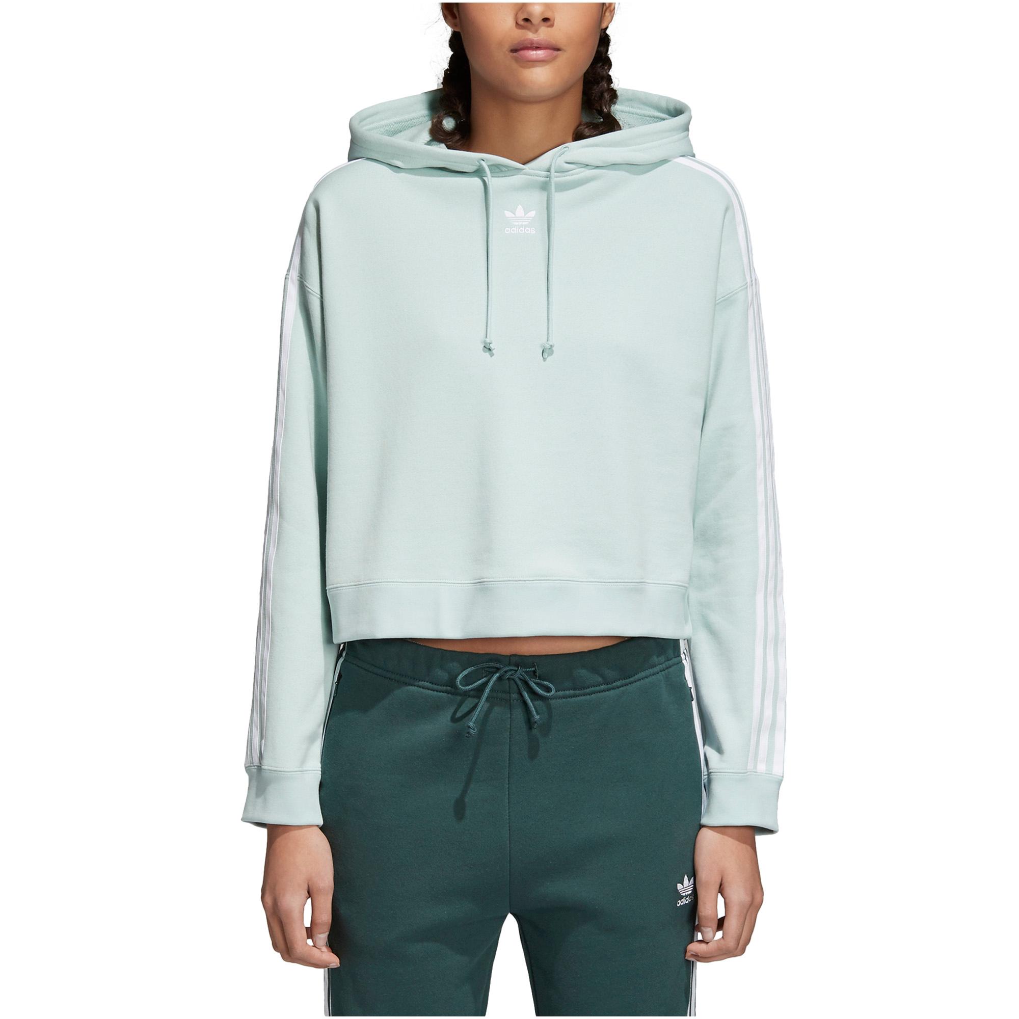 adidas originals adicolor 3 stripes cropped hoodie sweatshirt